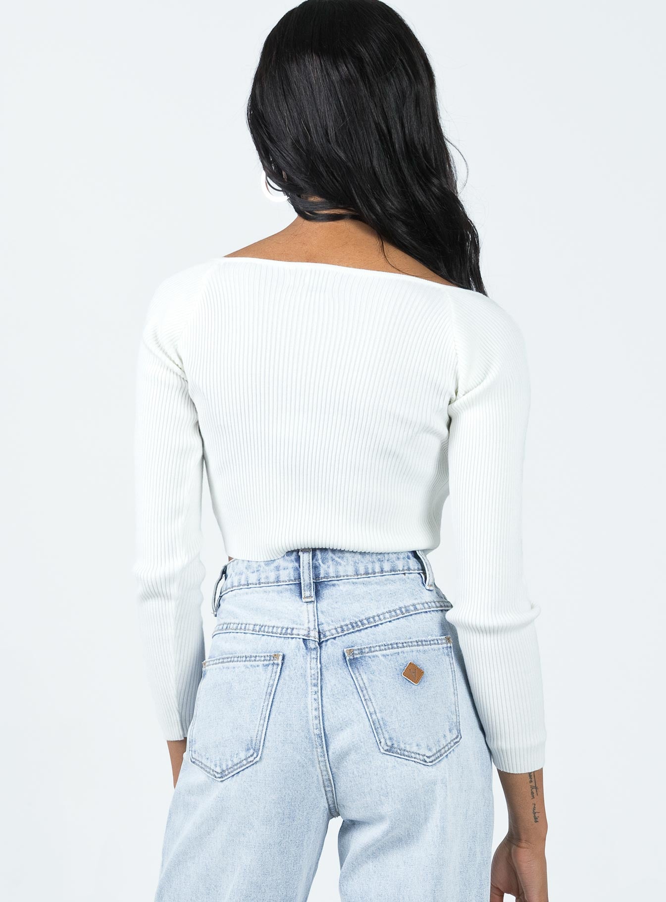 Farrington Long Sleeve Top White - Image 4