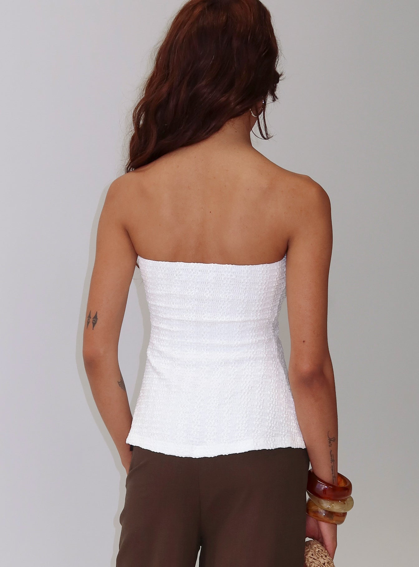 Lost Souls Strapless Cut Out Top White - Image 4