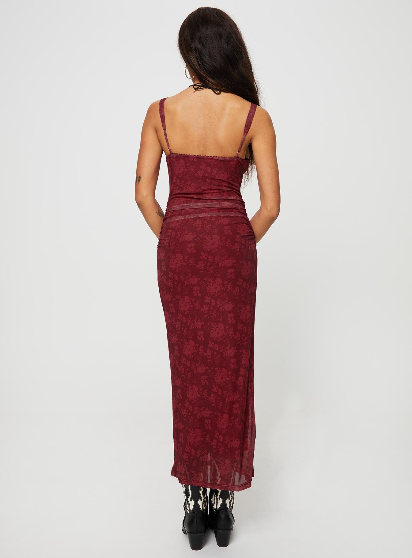 Cotter Maxi Dress Burgundy Floral - Image 7