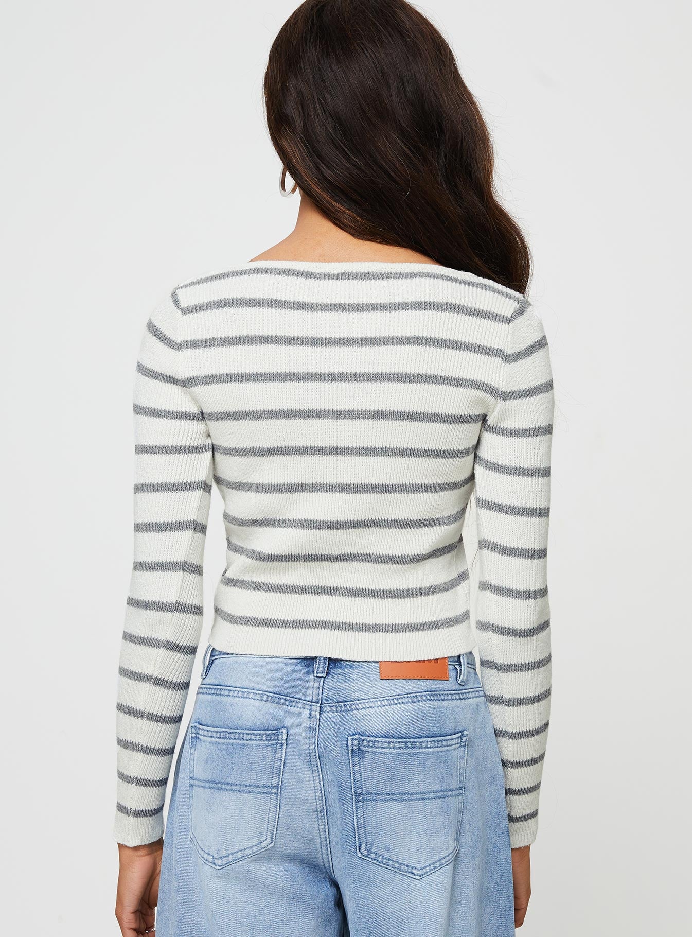 Devis Long Sleeve Top White / Black - Image 5