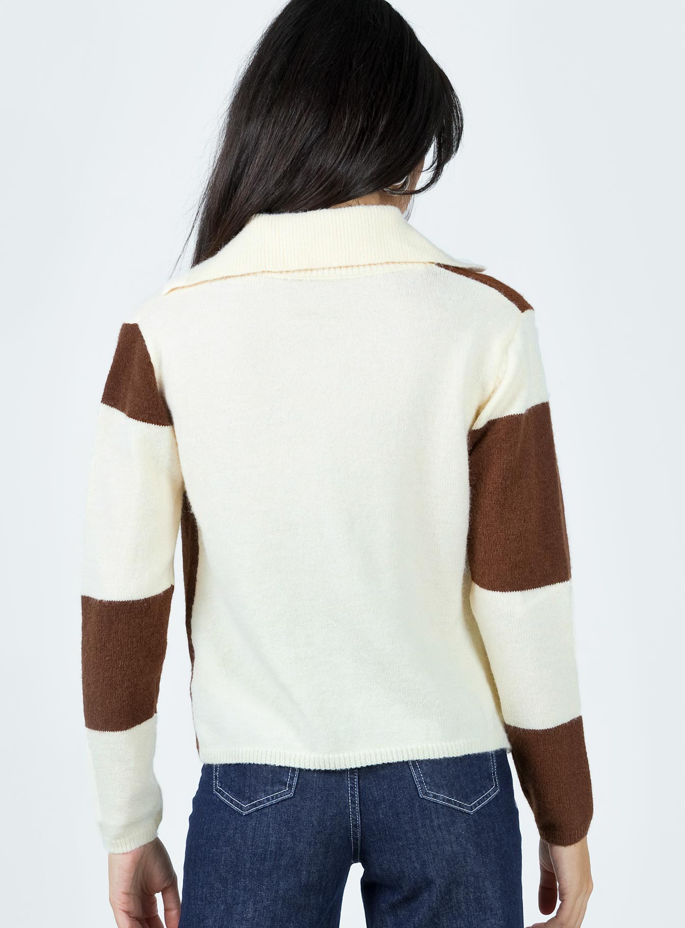 Pembroke Sweater Brown / Cream - Image 4