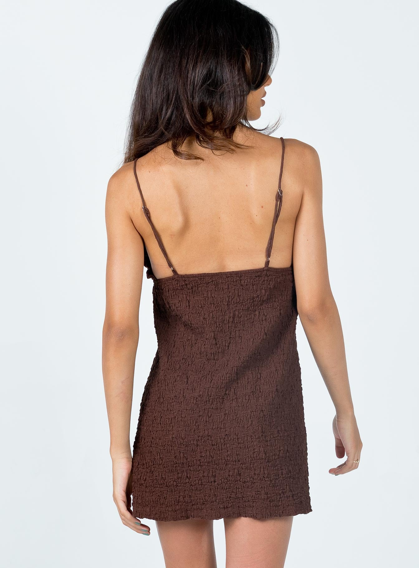 Kellan Mini Dress Brown - Image 5
