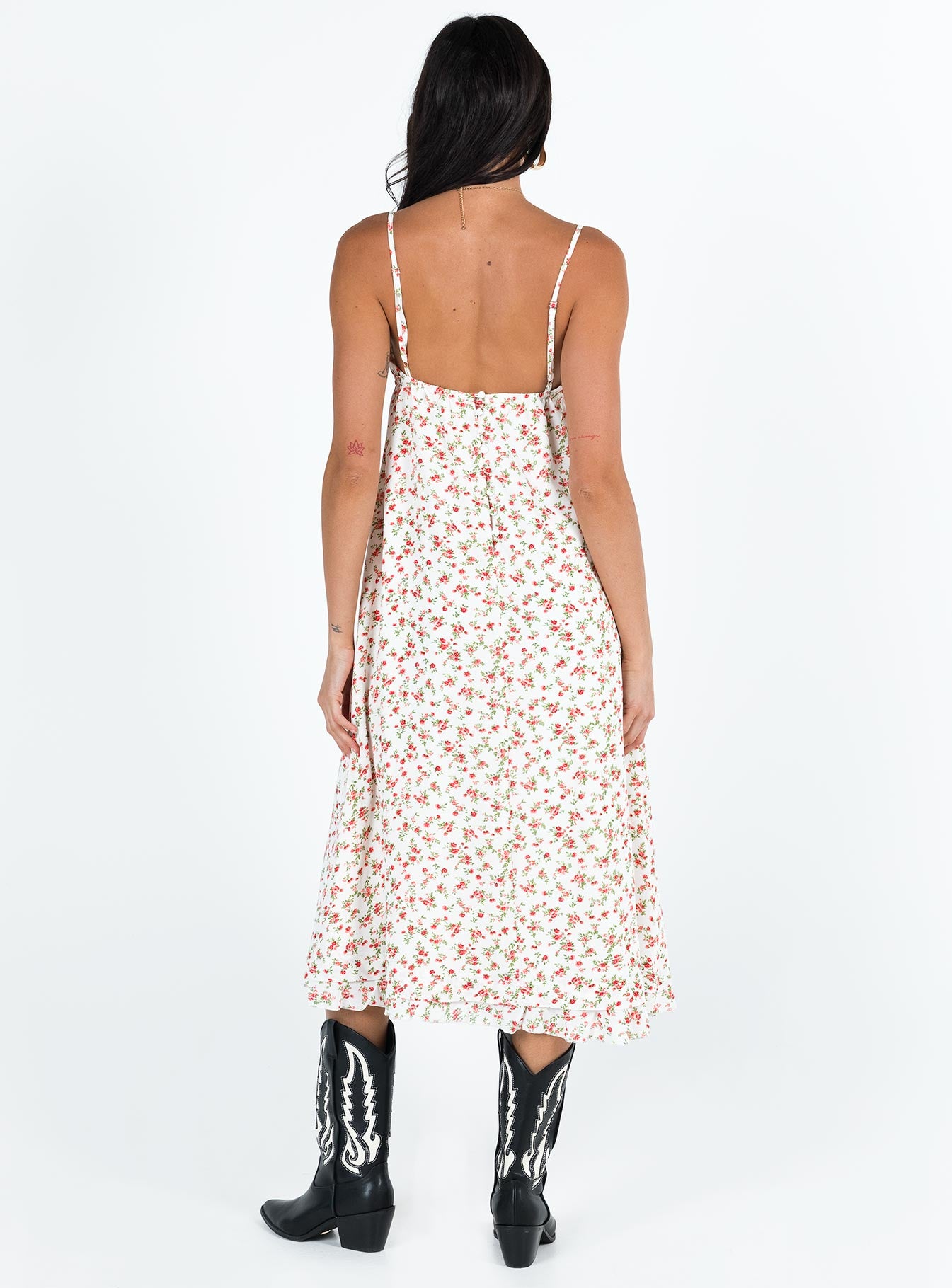 Empress Of Love Maxi Dress White / Red Floral - Image 5