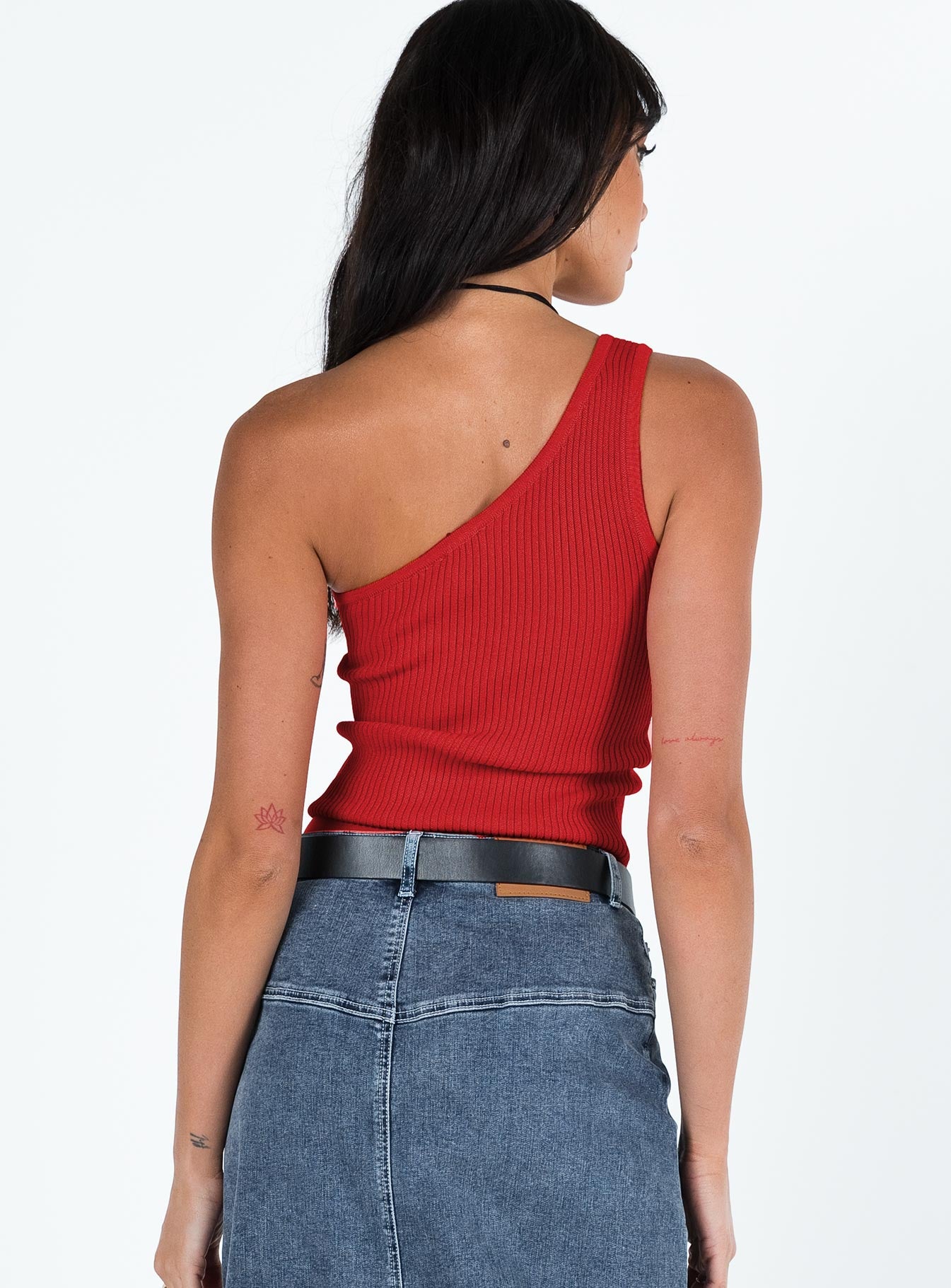 Denham One Shoulder Top Red - Image 5