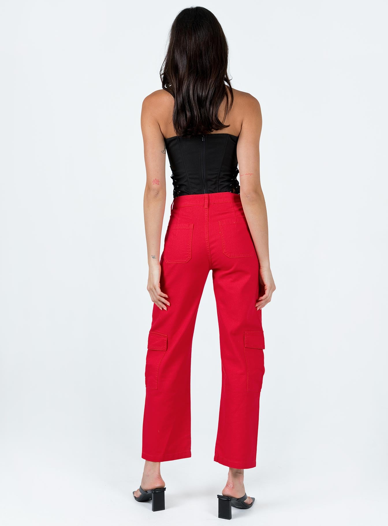 Schafer Wide Legs Jeans Red - Image 4