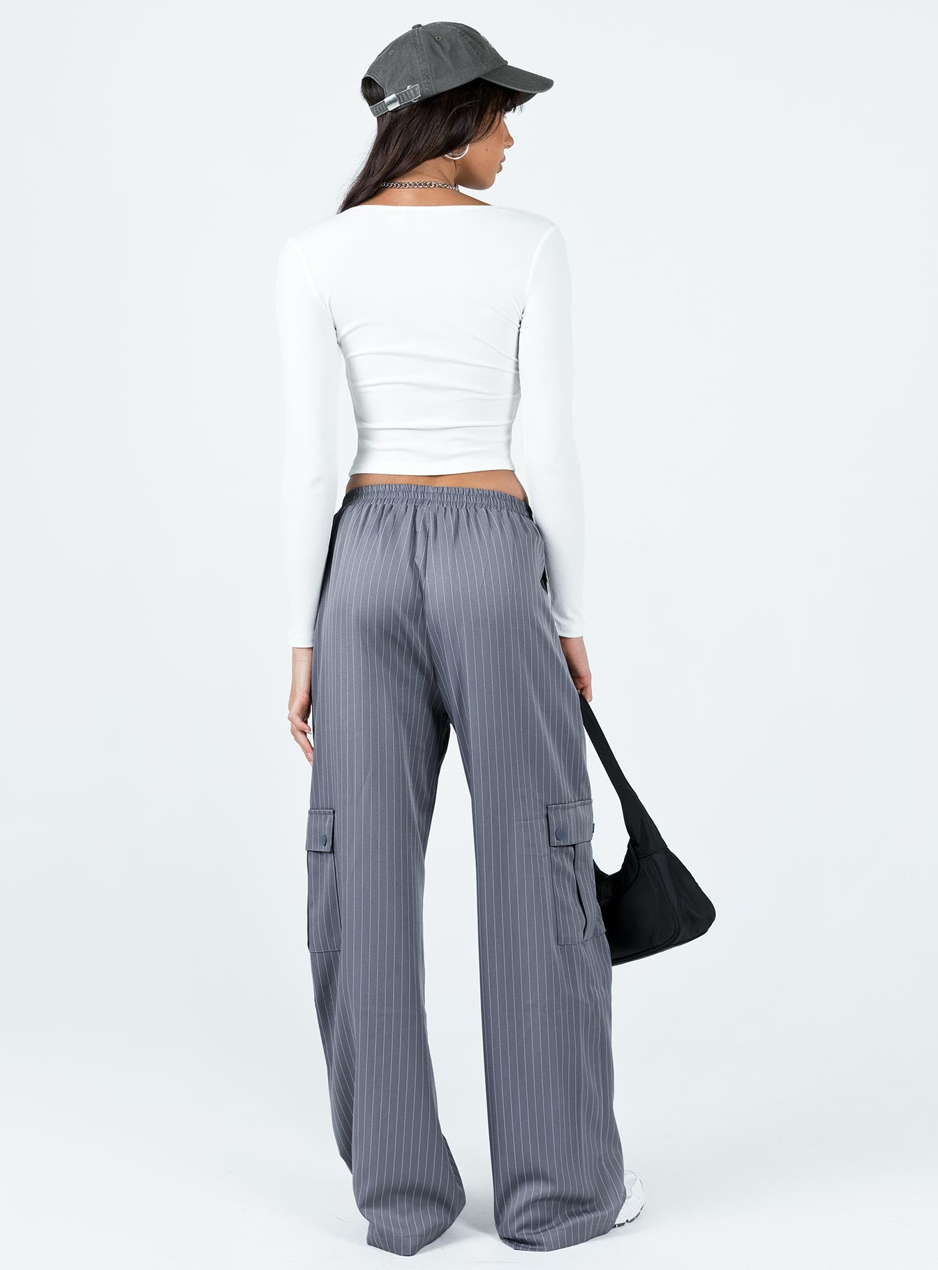 Lista Elastic Pocket Pants Grey Pinstripe - Image 5