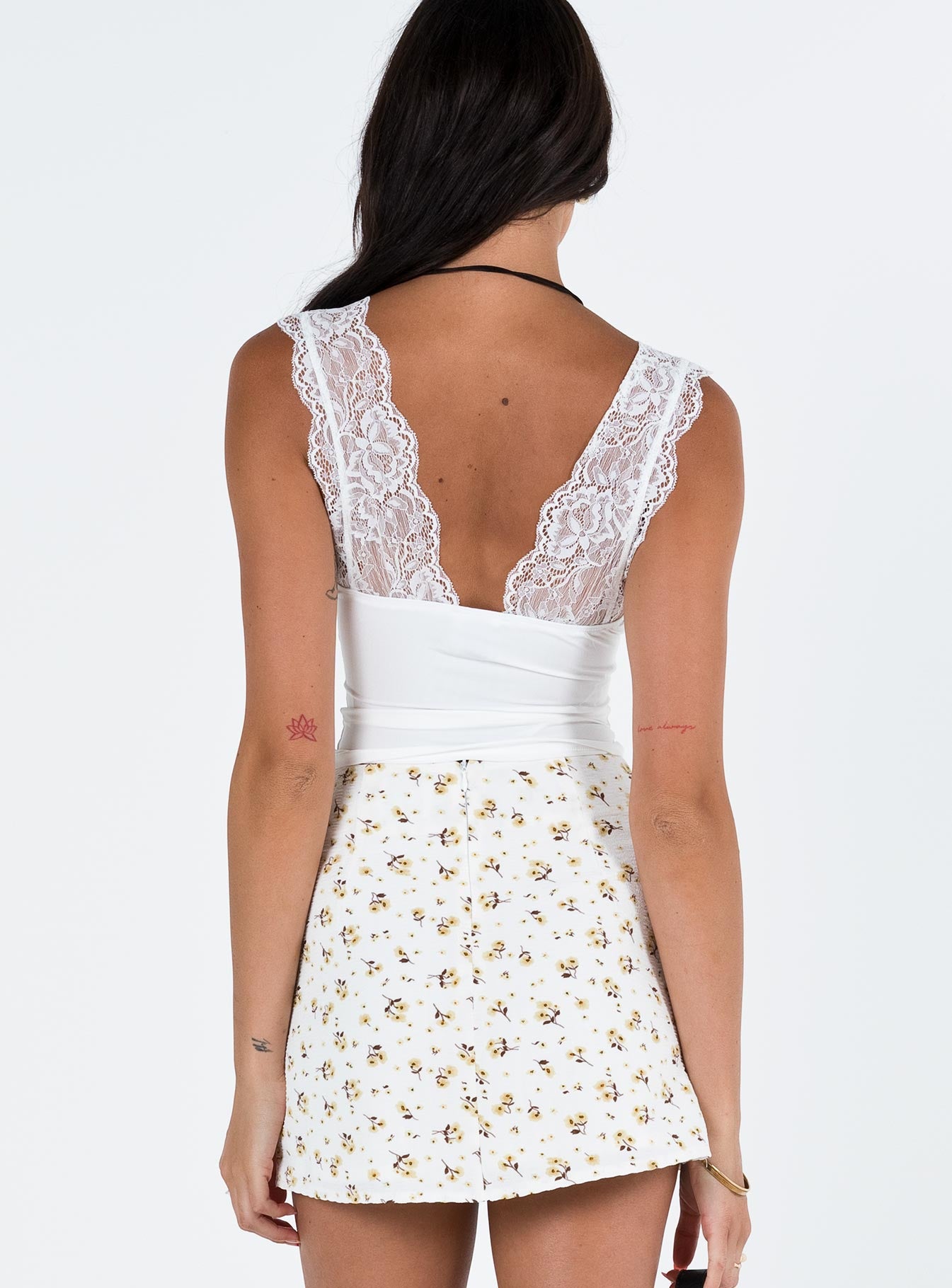 Selby Mini Skirt White/Yellow Tall - Image 5