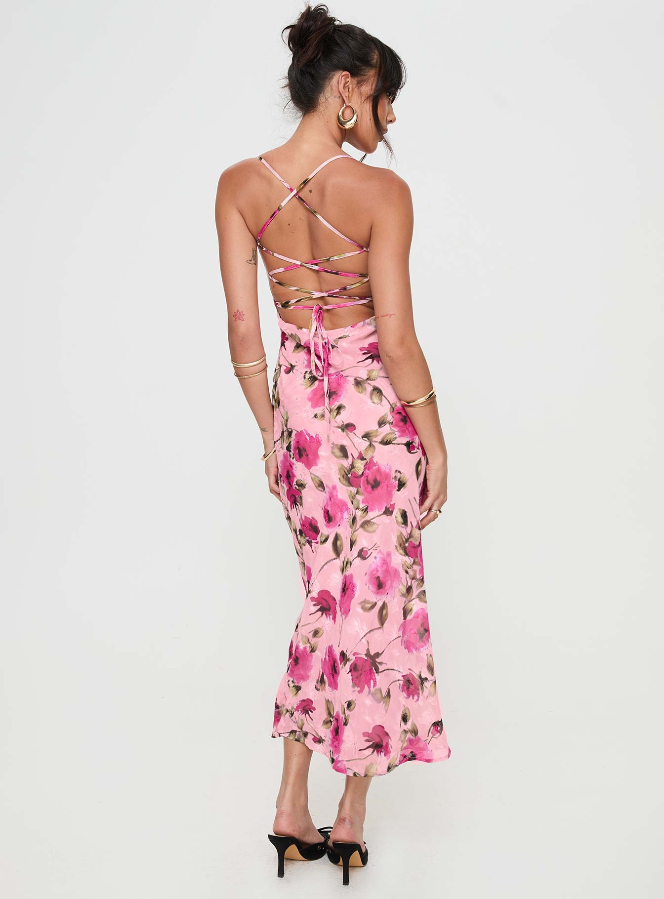 Ara Maxi Dress Pink Floral - Image 5