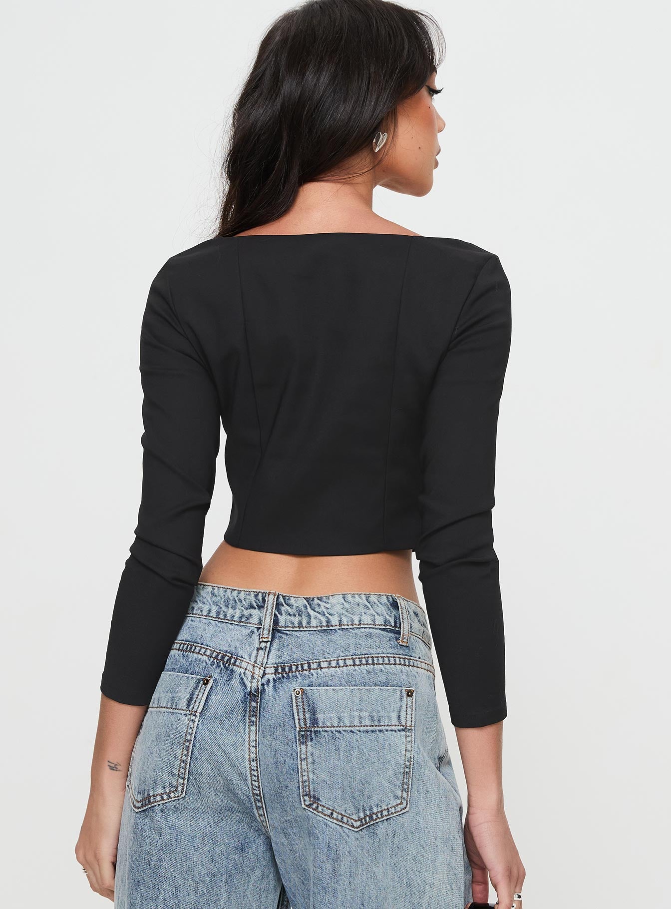 Time Is Up Long Sleeve Top Black - Image 4