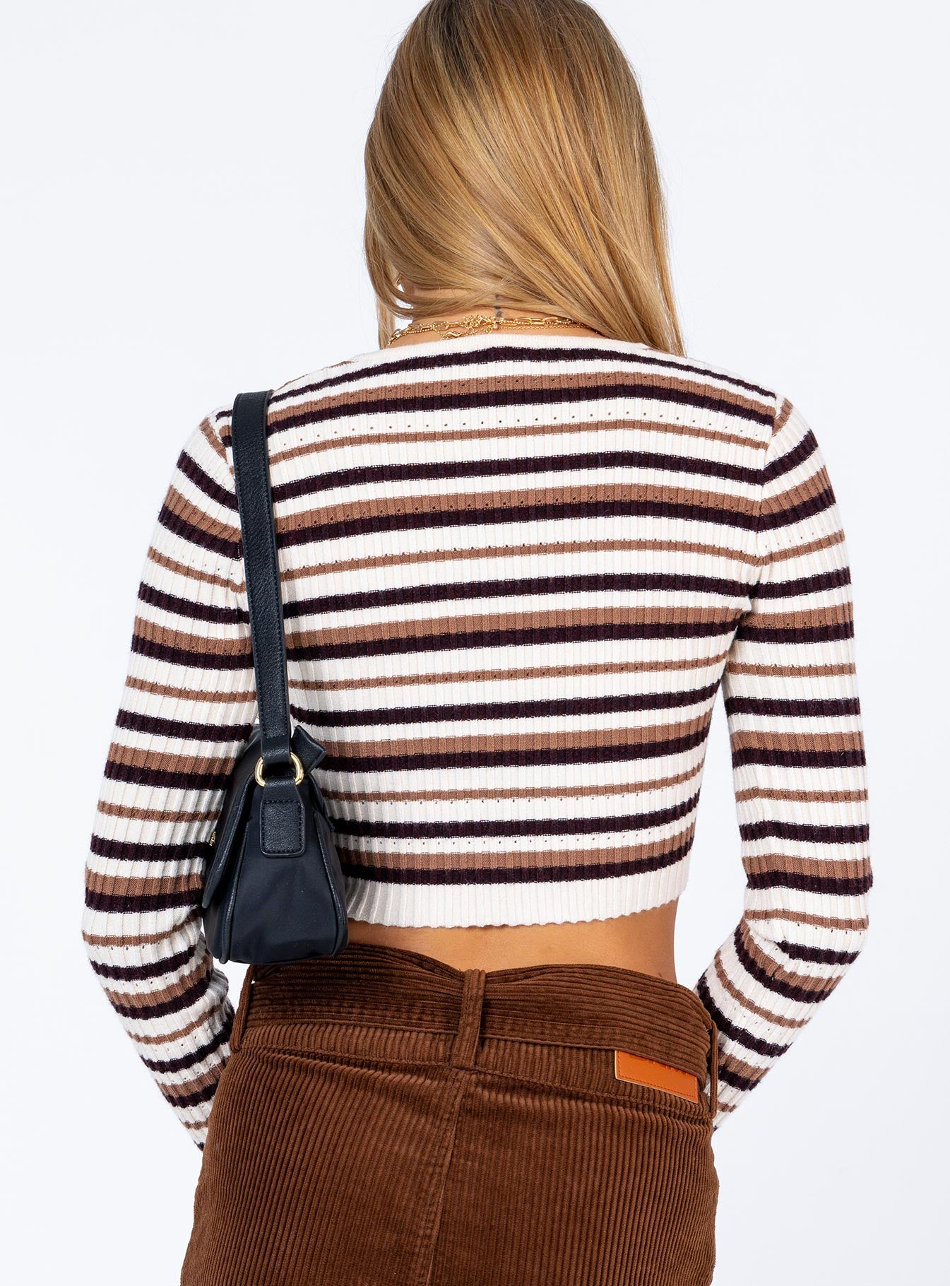 Silvana Long Sleeve Top Beige Stripe - Image 5