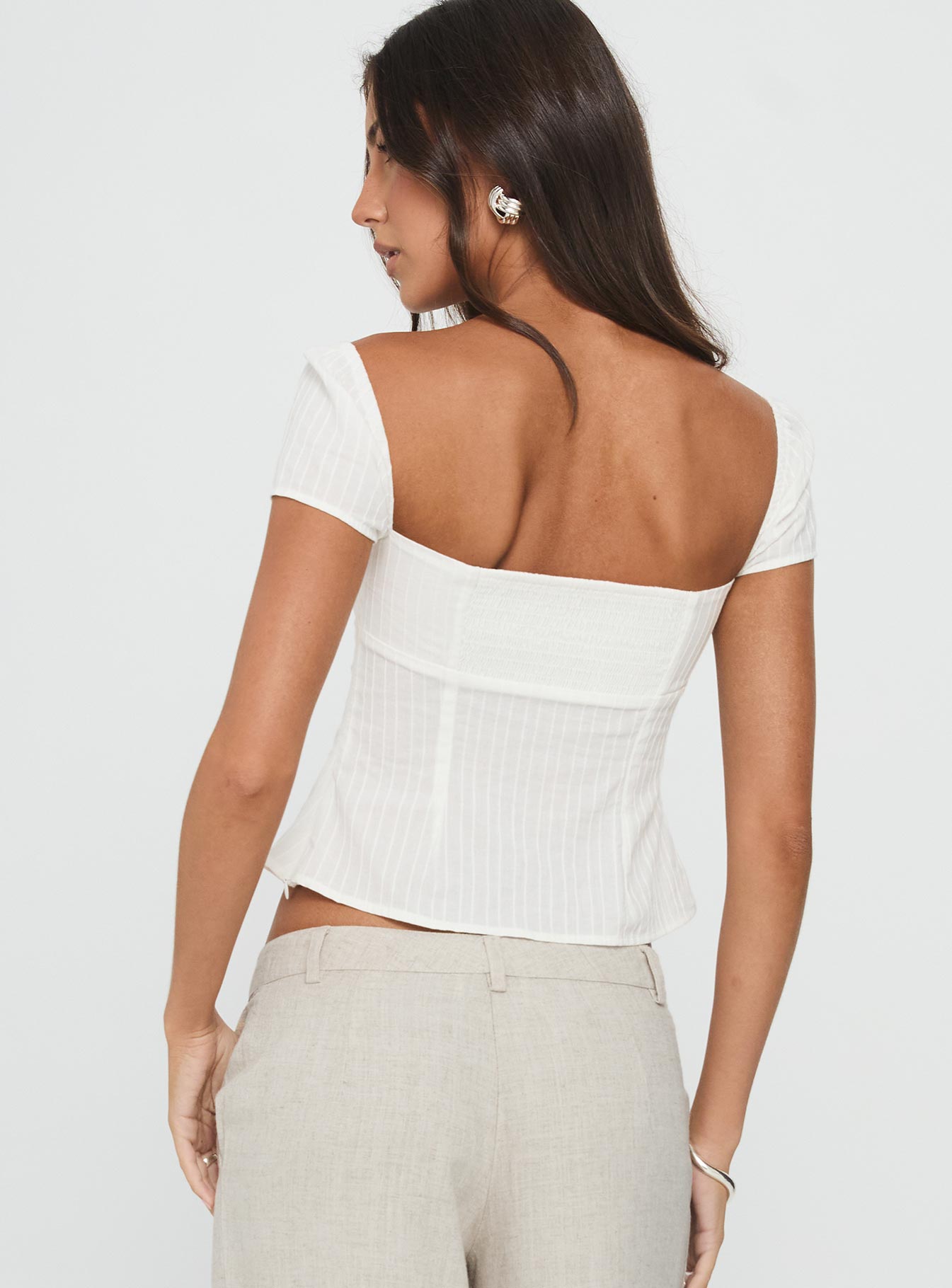 Isabetta Short Sleeve Top White - Image 5