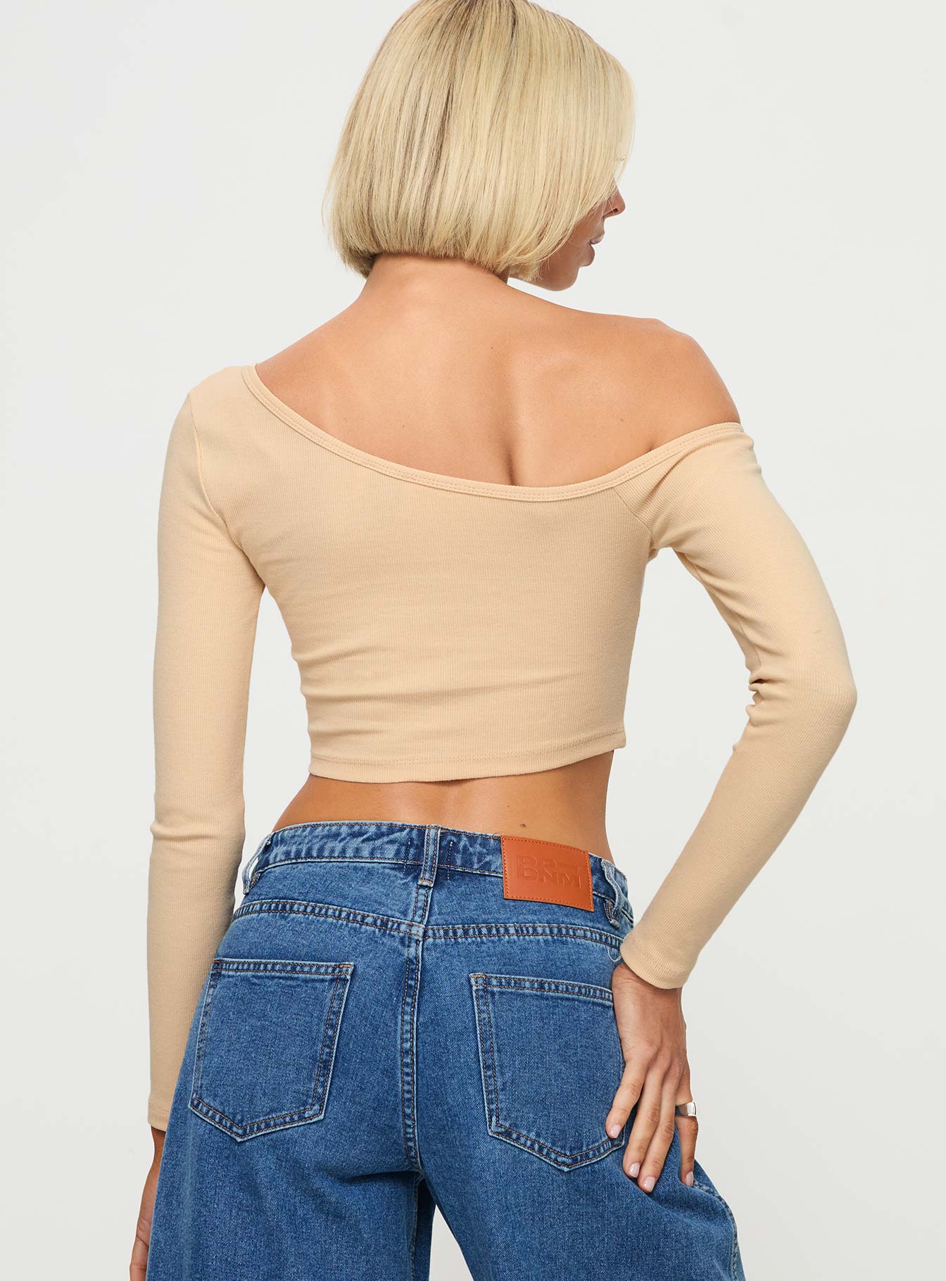 Hisie One Shoulder Top Beige - Image 4