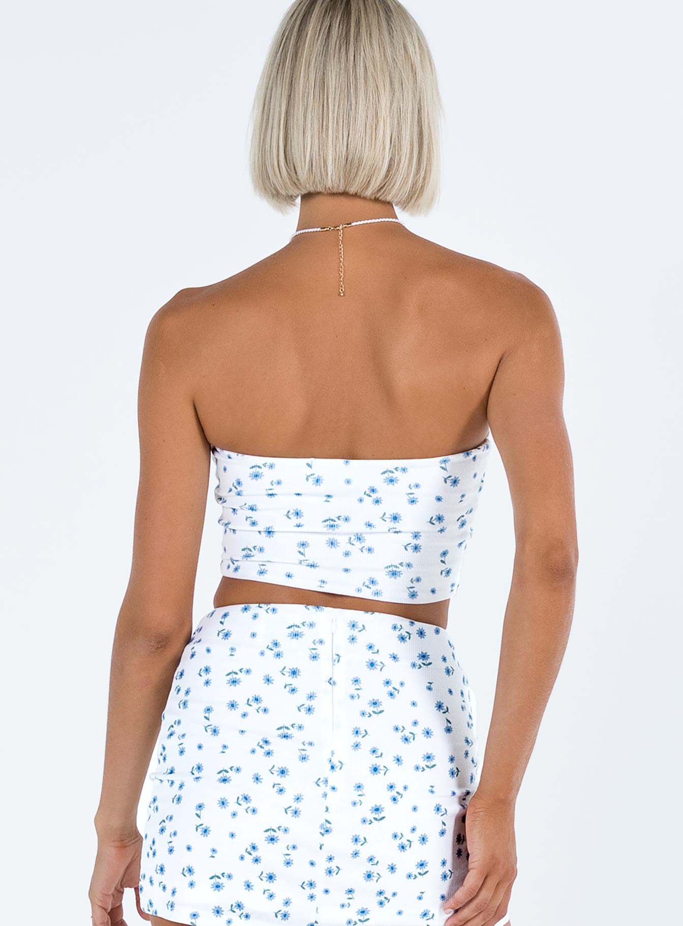 Kinney Strapless Top White / Floral - Image 5