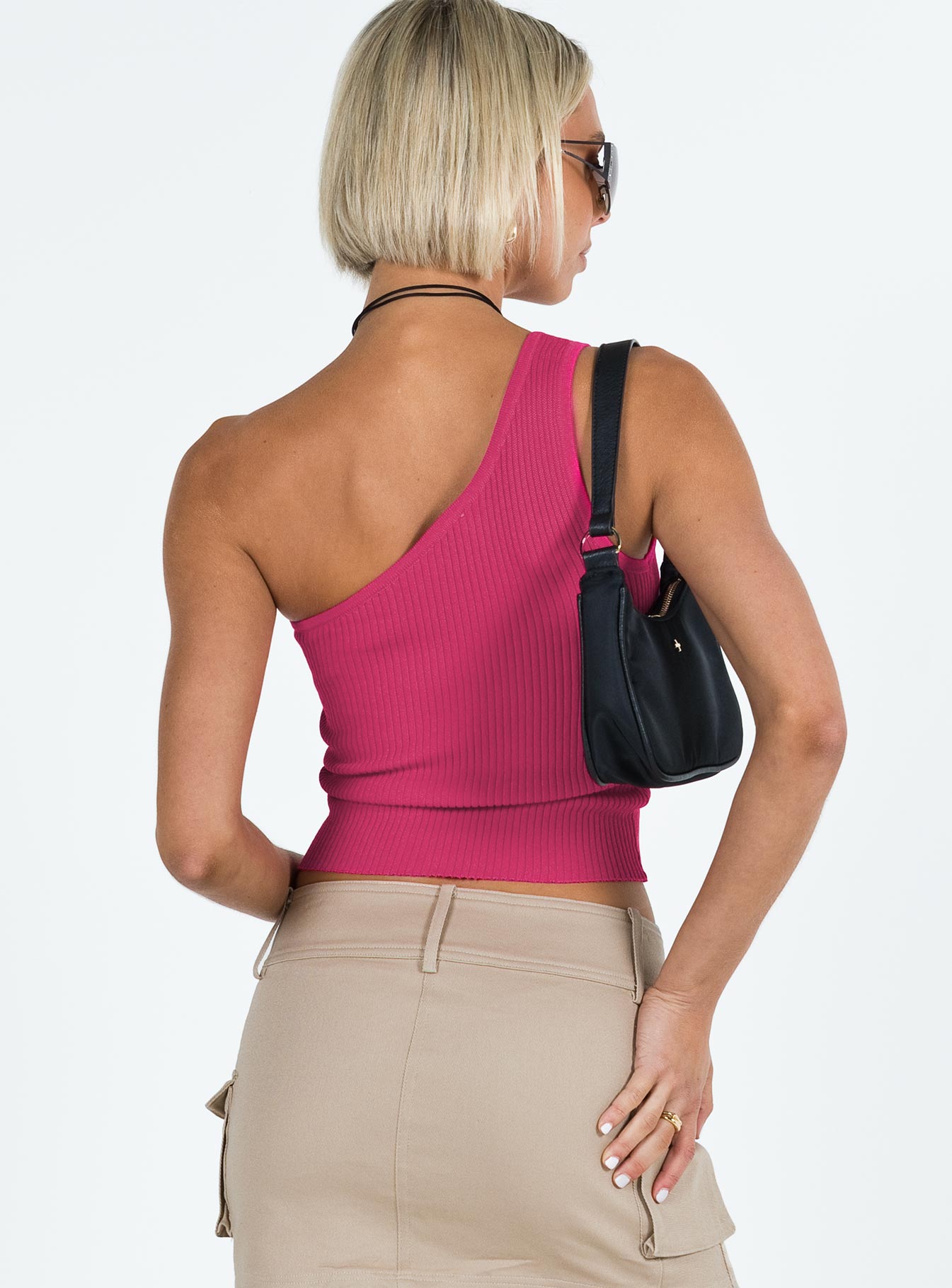 Denham One Shoulder Top Pink - Image 5