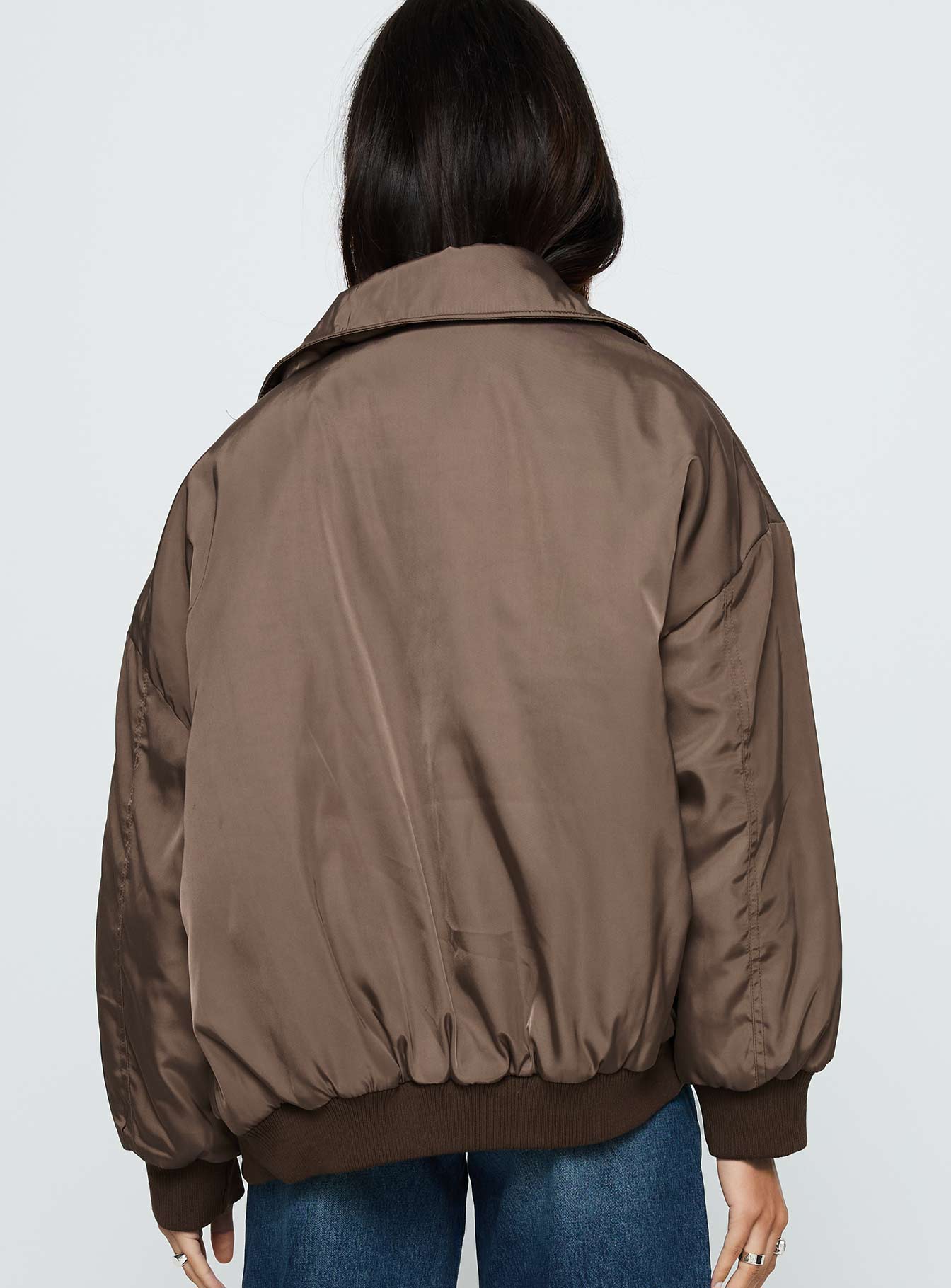 Say Less Bomber Jacket Dark Brown - Image 5