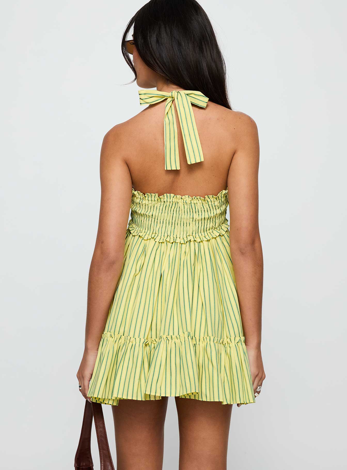 Tiptoe Mini Dress Yellow Stripe - Image 5