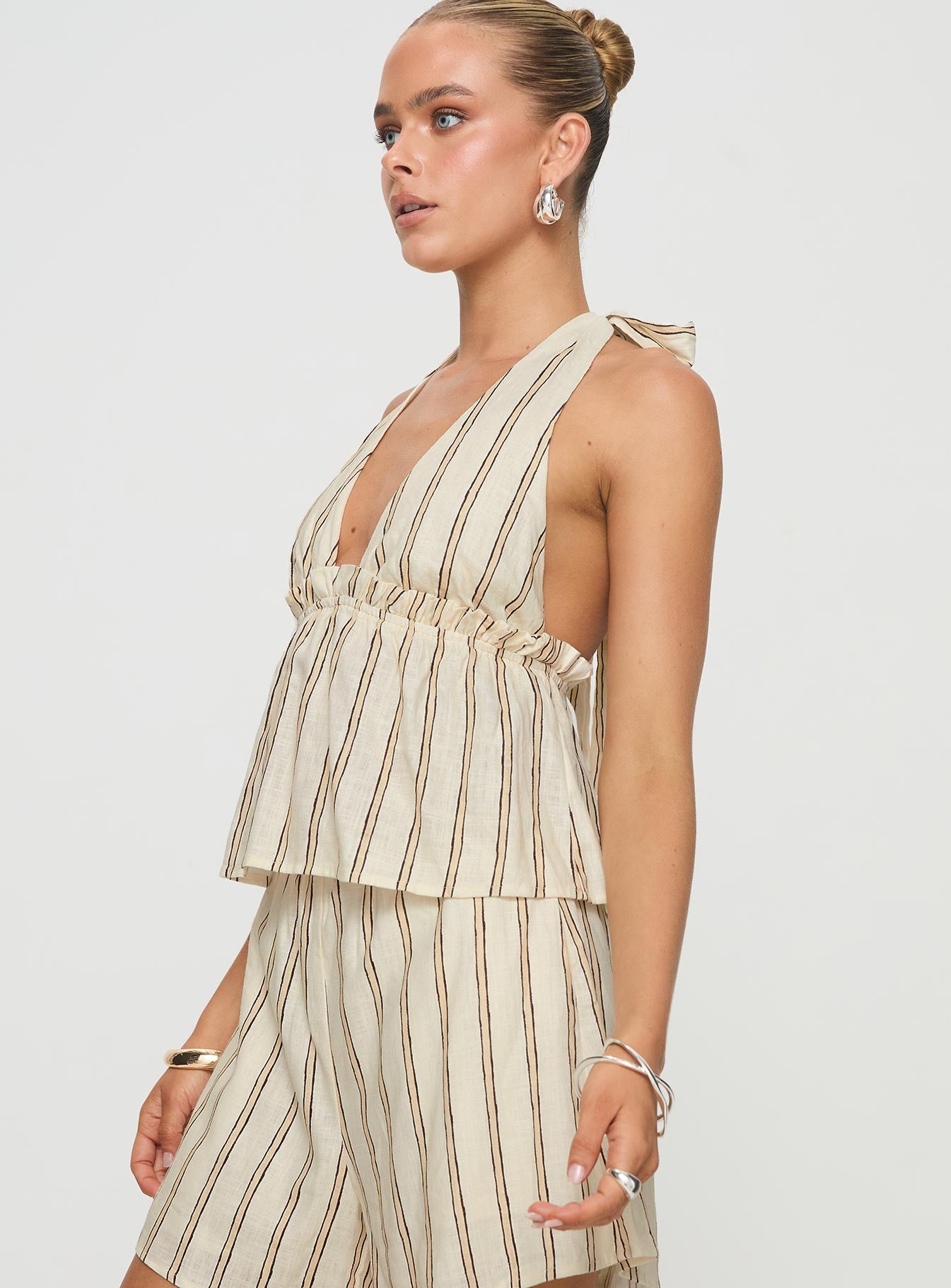 Ease Linen Blend Set Cream / Black - Image 5