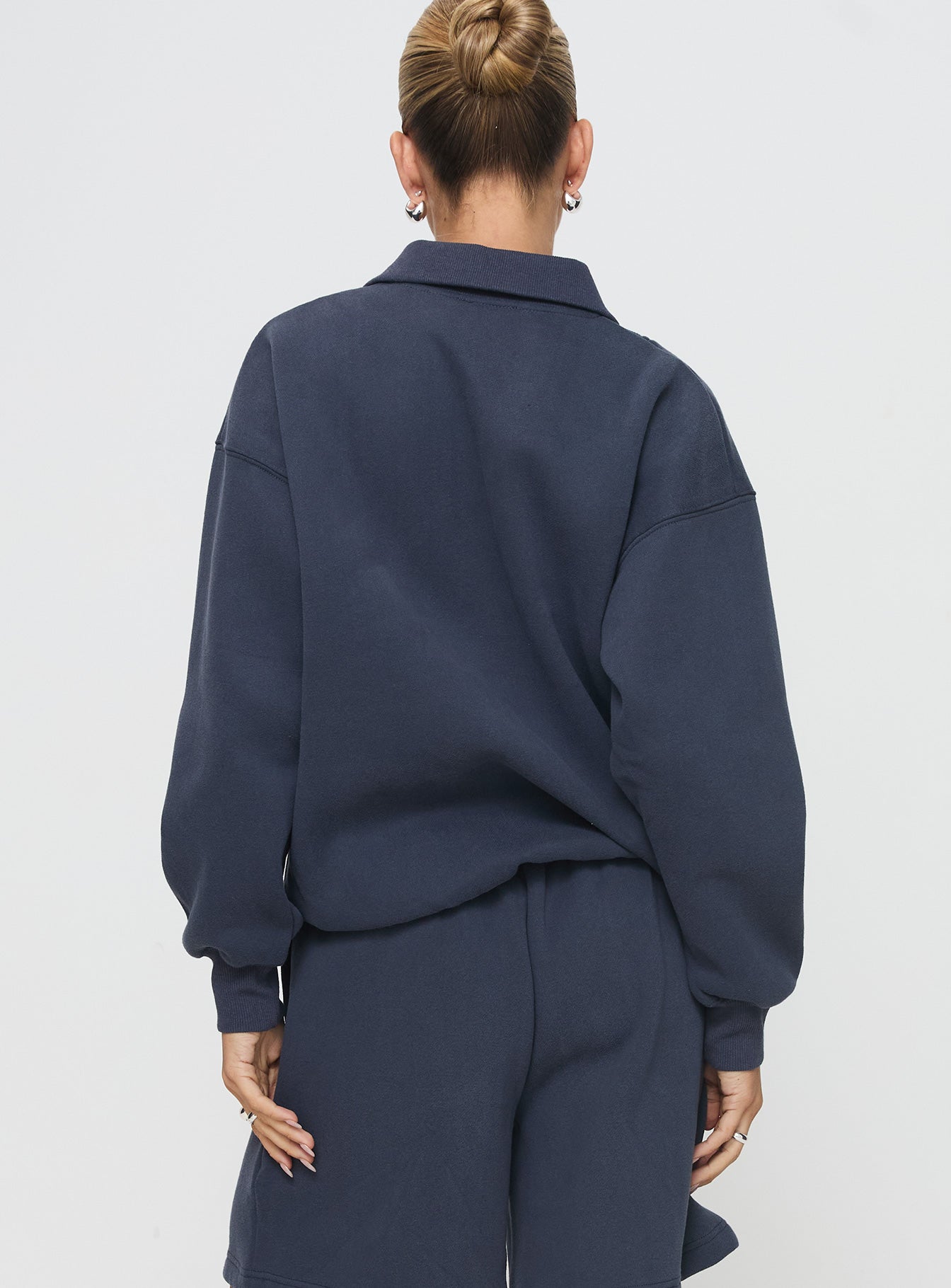 Dream Fleece Quarter Zip Sweatshirt Navy - Image 5