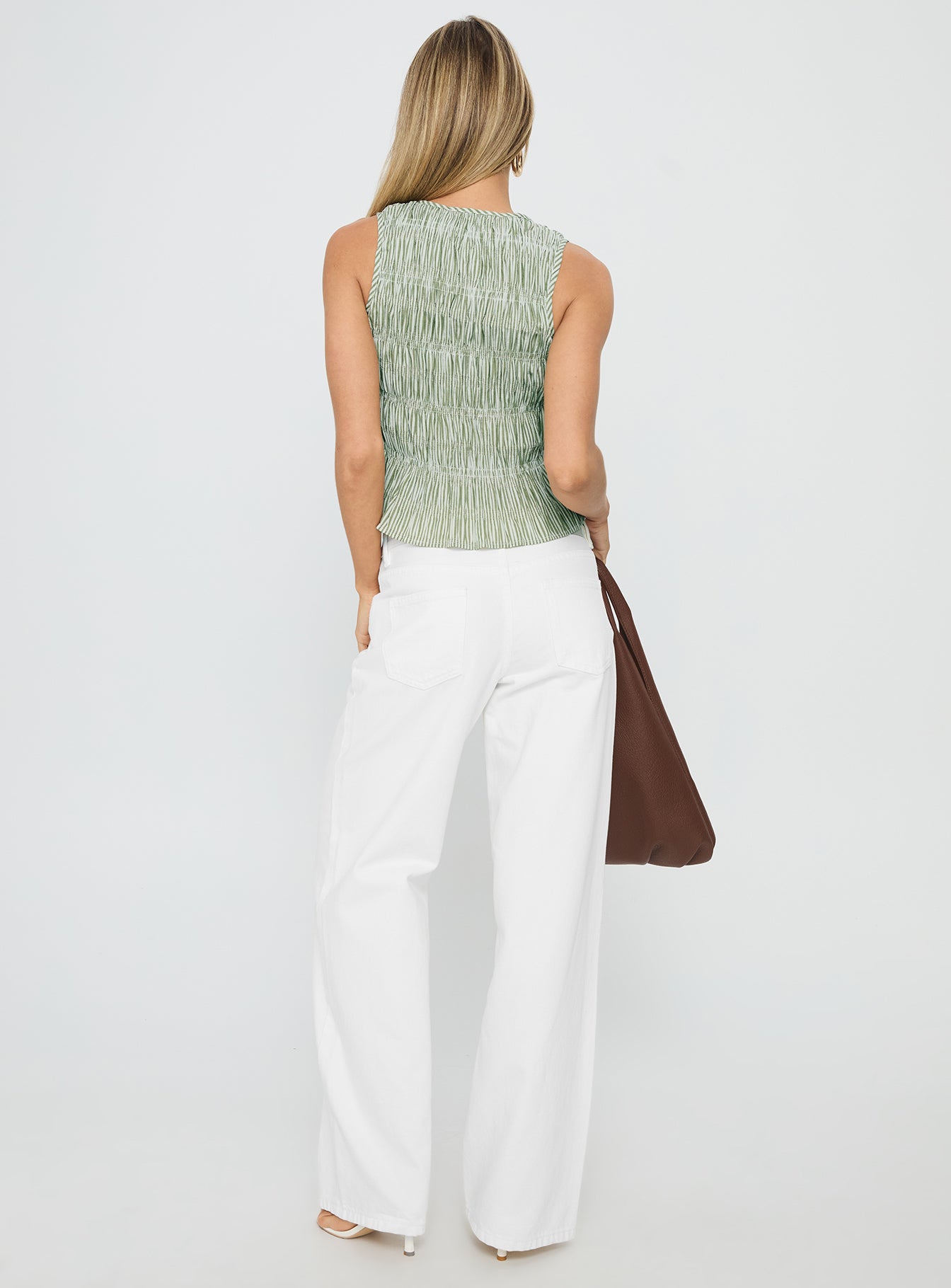 Serenitia Mid Rise Straight Leg Relaxed Jeans White Wash - Image 5