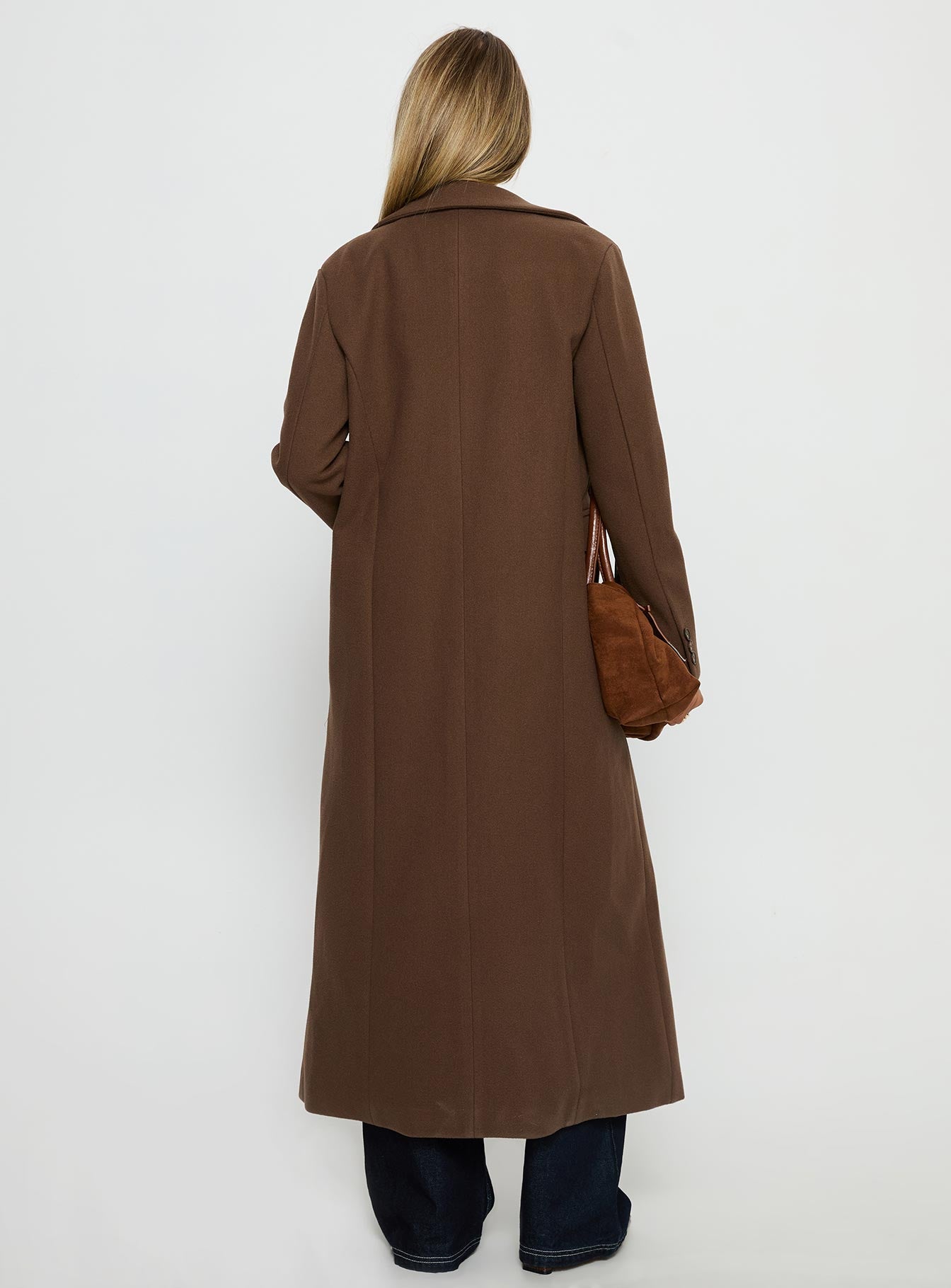 Lovergirl Longline Coat Brown - Image 5