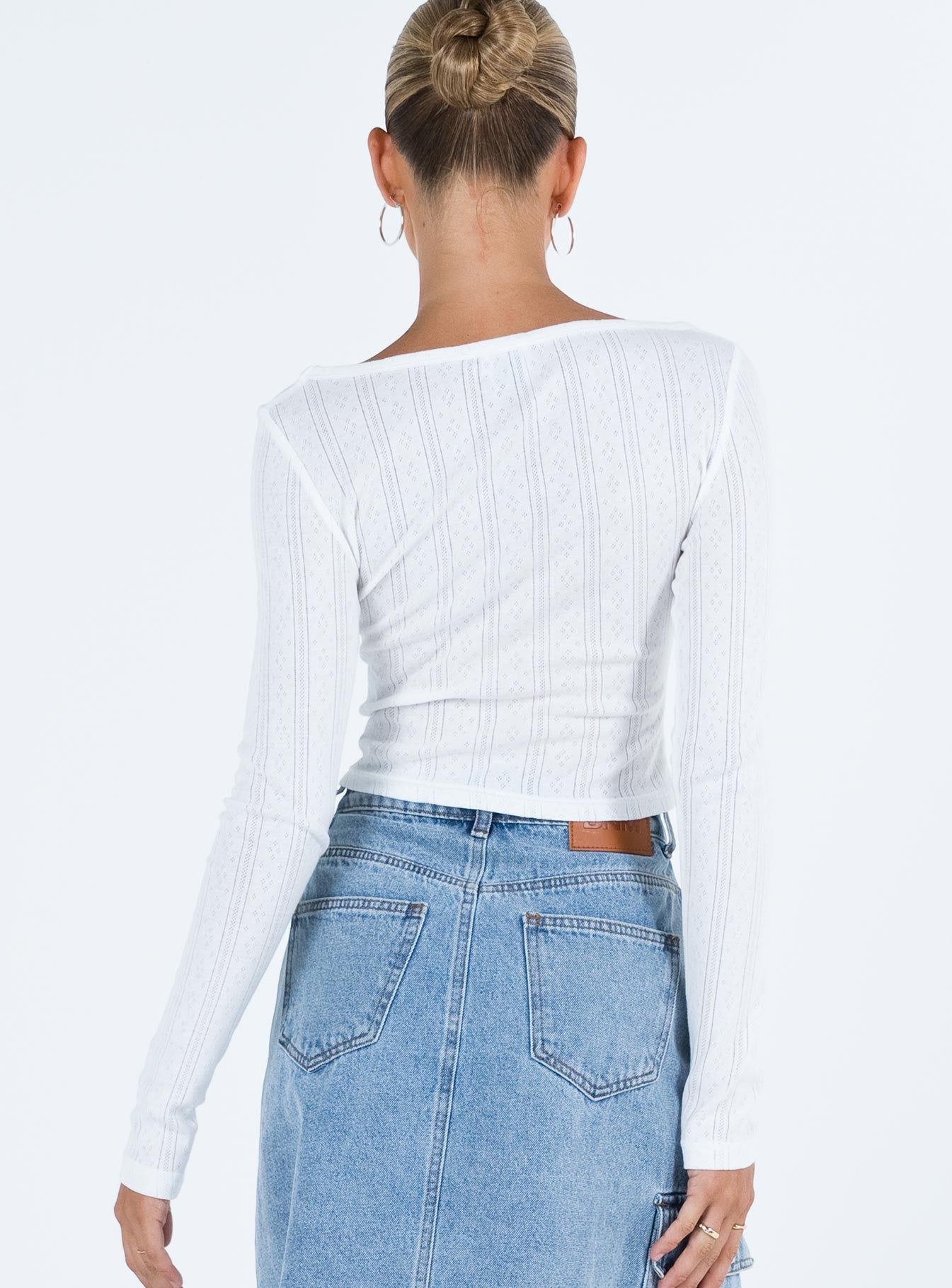 Parklane Long Sleeve Top White - Image 5