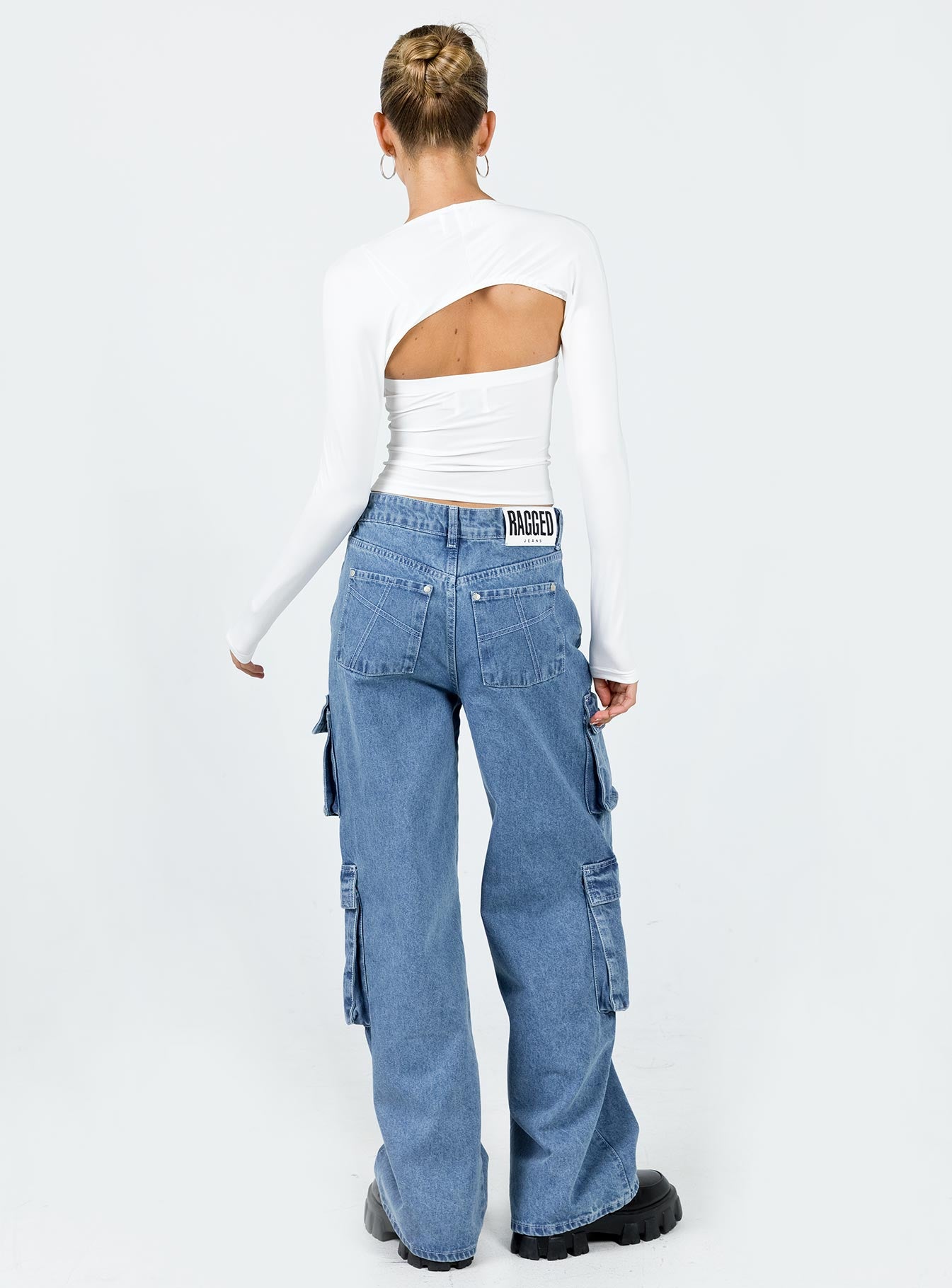 The Ragged Priest Mid Blue Combat Jeans Organic Cotton Mid Blue - Image 5