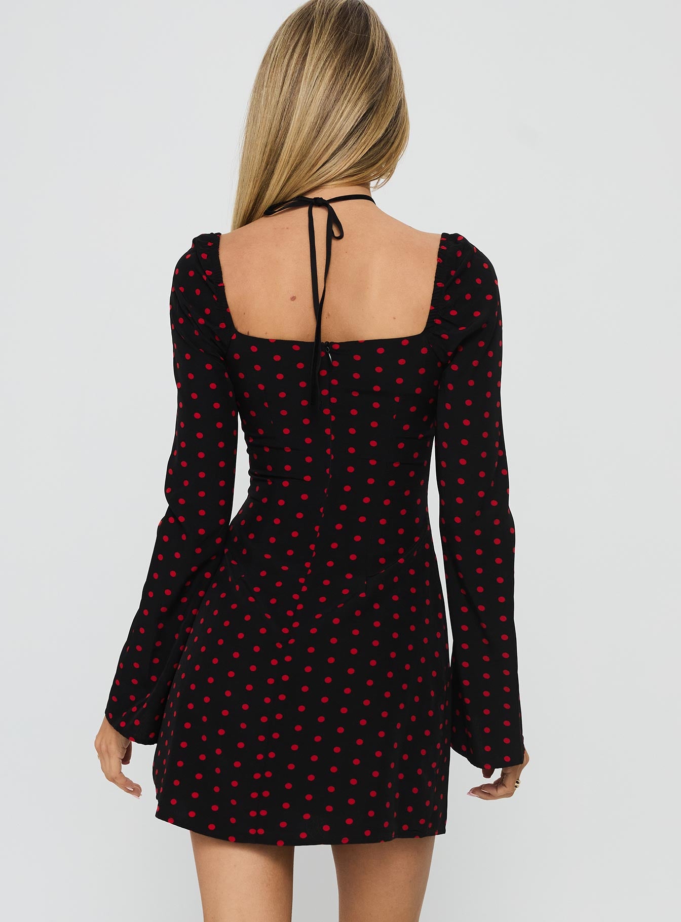 Addisen Long Sleeve Mini Dress Polka Dot - Image 5