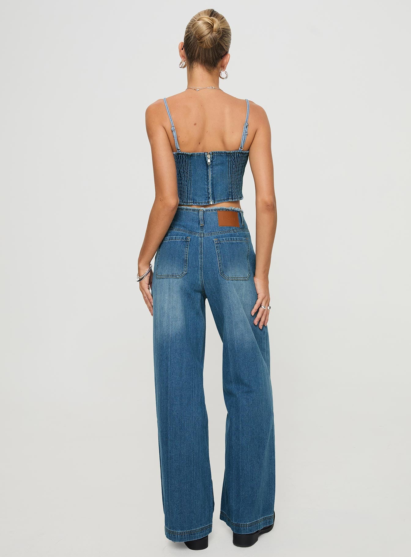 Vihaan Wide Leg Pants Blue Wash - Image 5