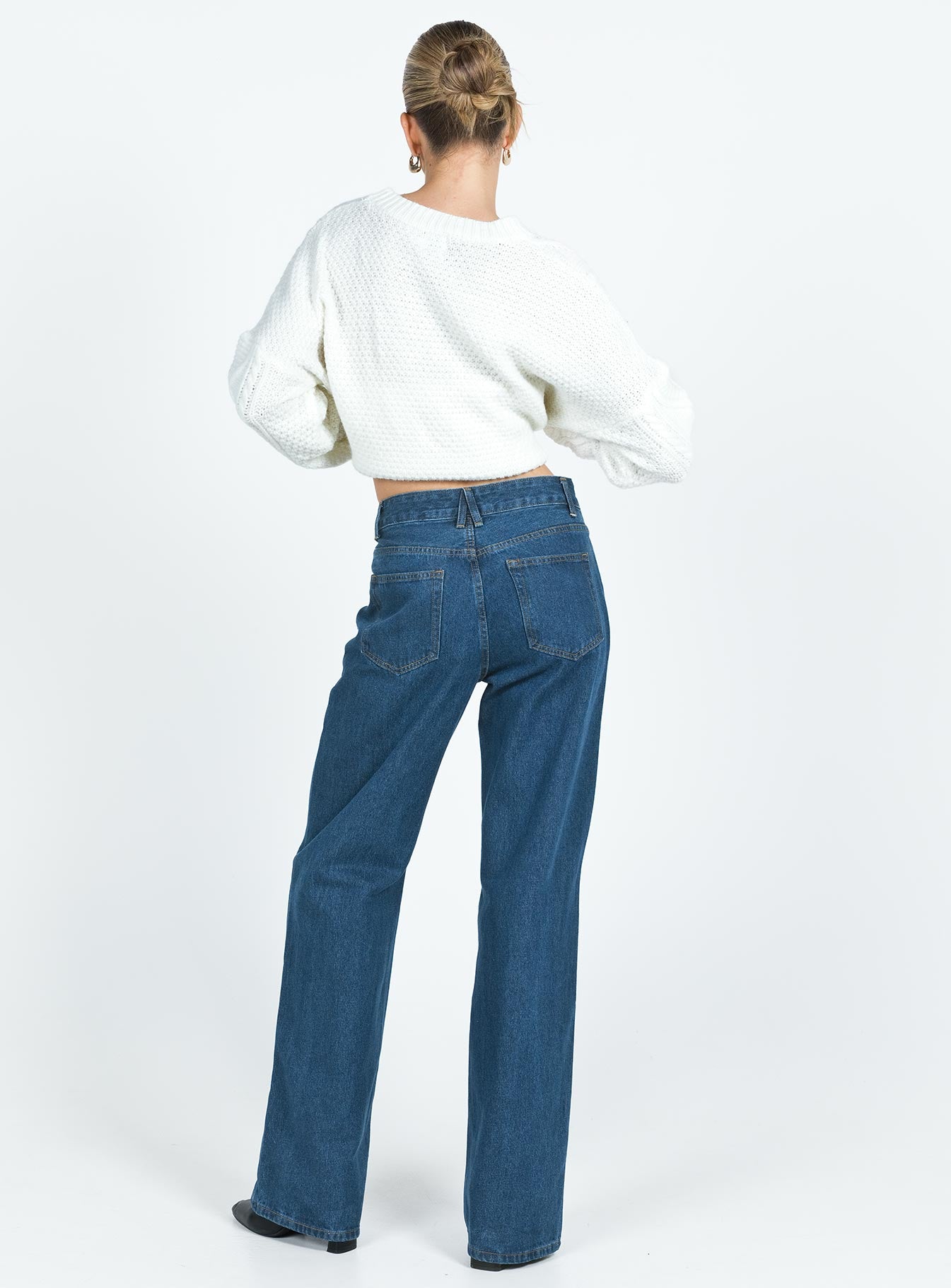 Top Model Low Rise Straight Leg Jeans Dark Denim - Image 4
