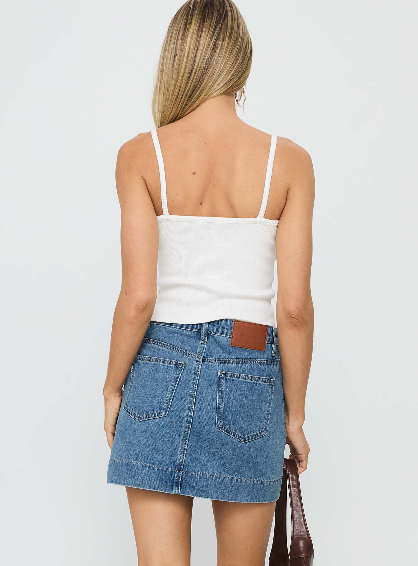 Hughes Mini Skirt Light Blue Denim - Image 4