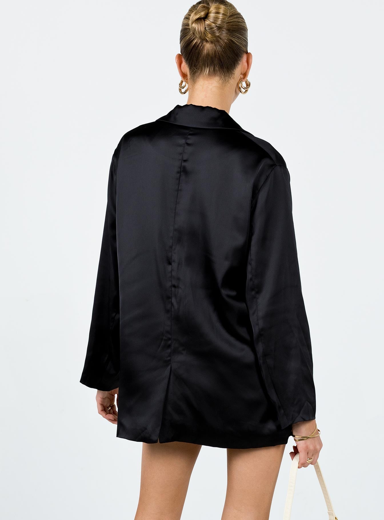 Toddy Satin Blazer Black - Image 5