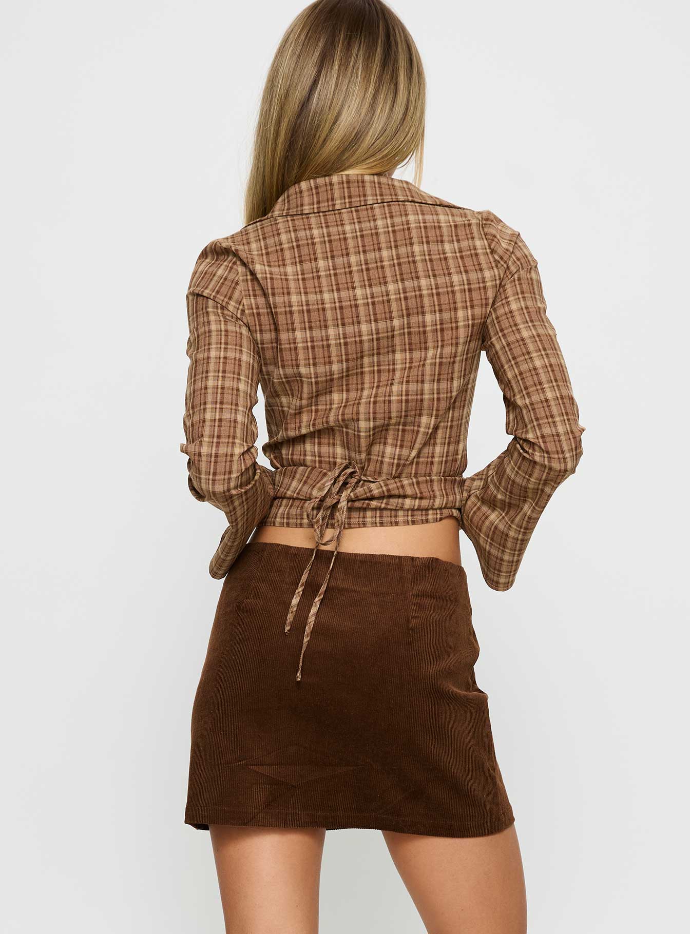 Araceli Corduroy Mini Skirt Brown - Image 5