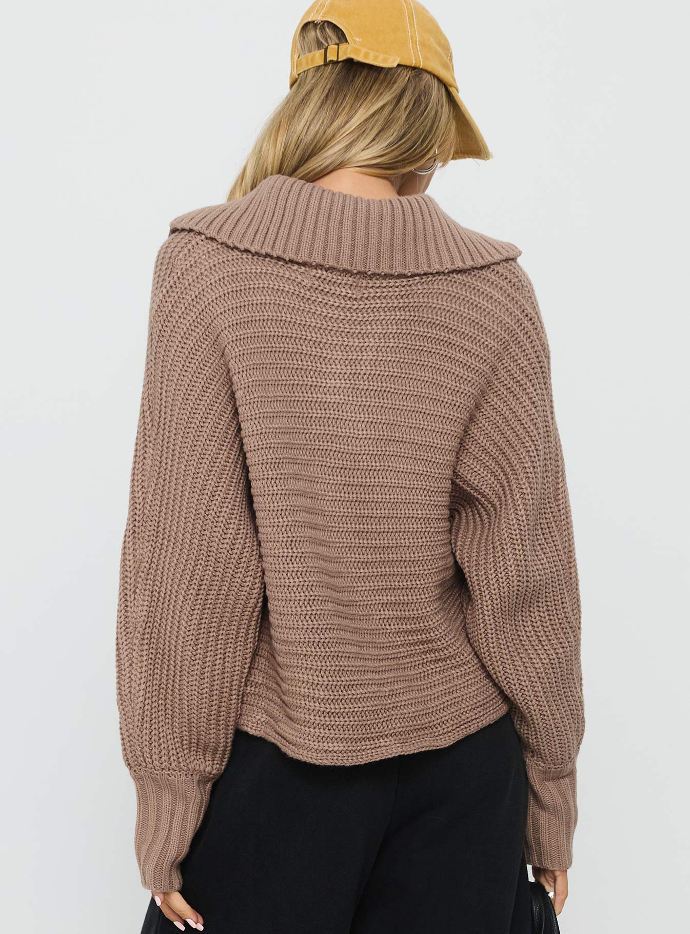 Praiano Button Front Collared Sweater Latte - Image 5