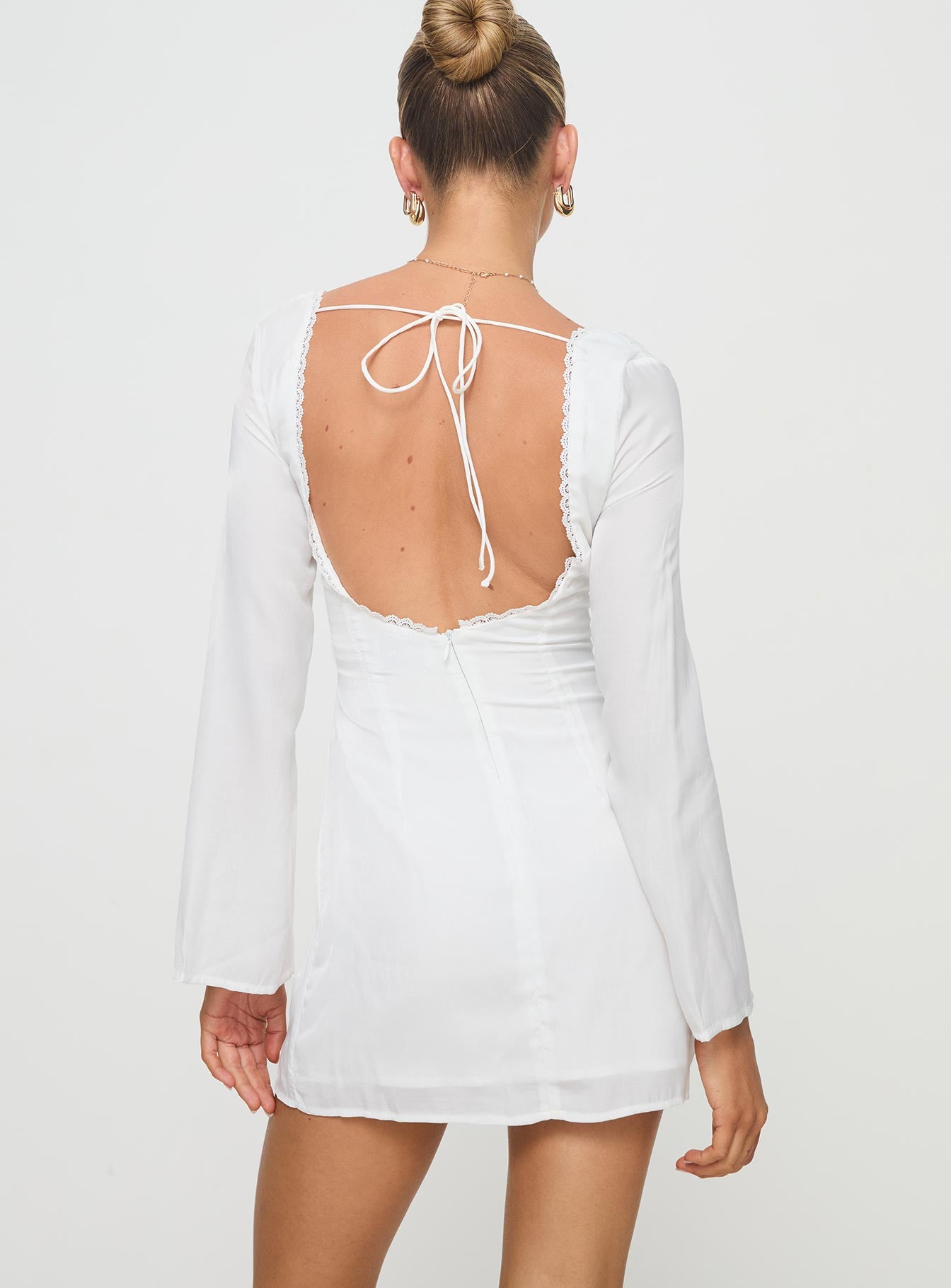 Lyna Long Sleeve Mini Dress White - Image 5