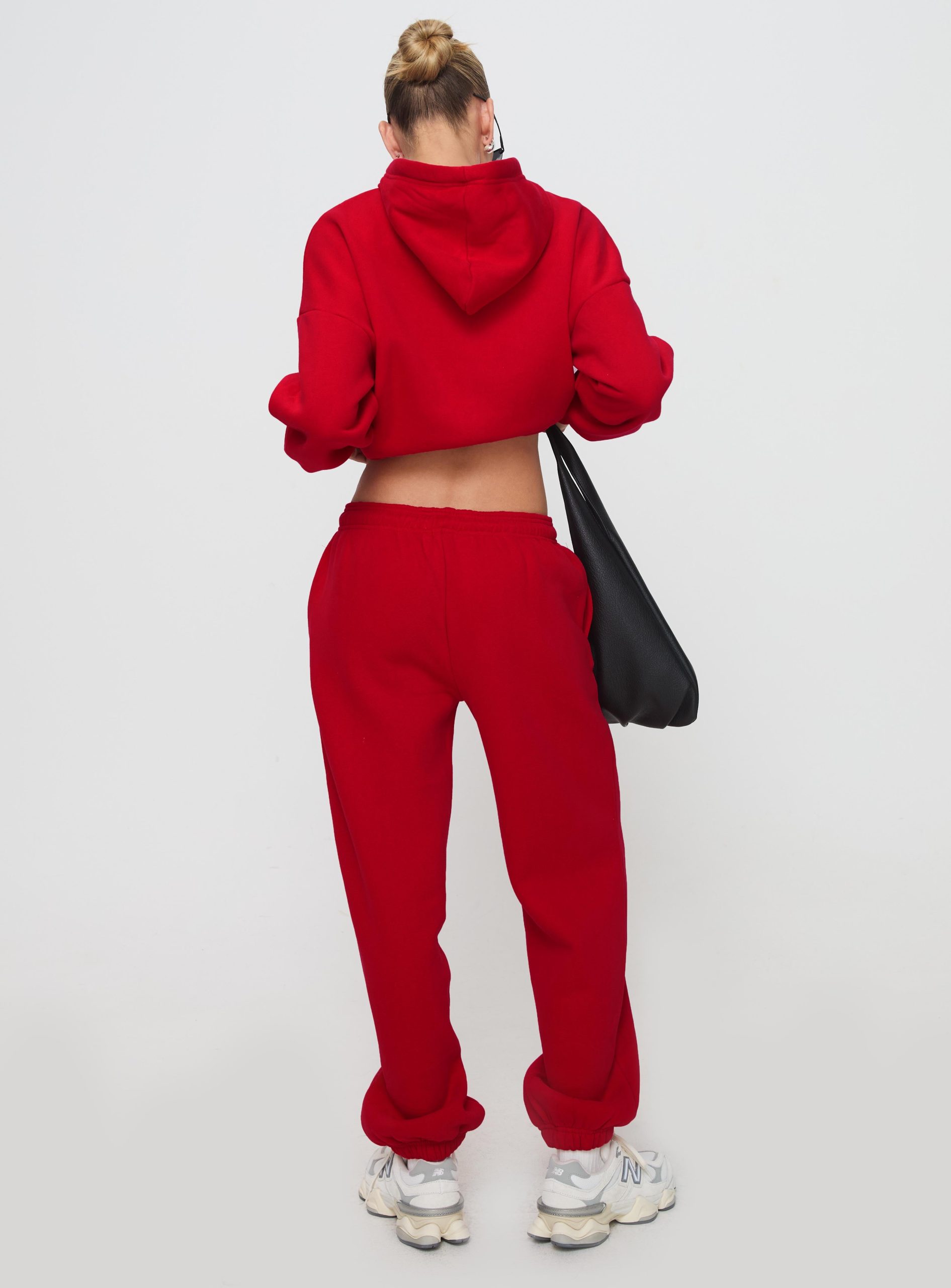 Dream Fleece Ankle Cuff Sweatpants Red - Image 5