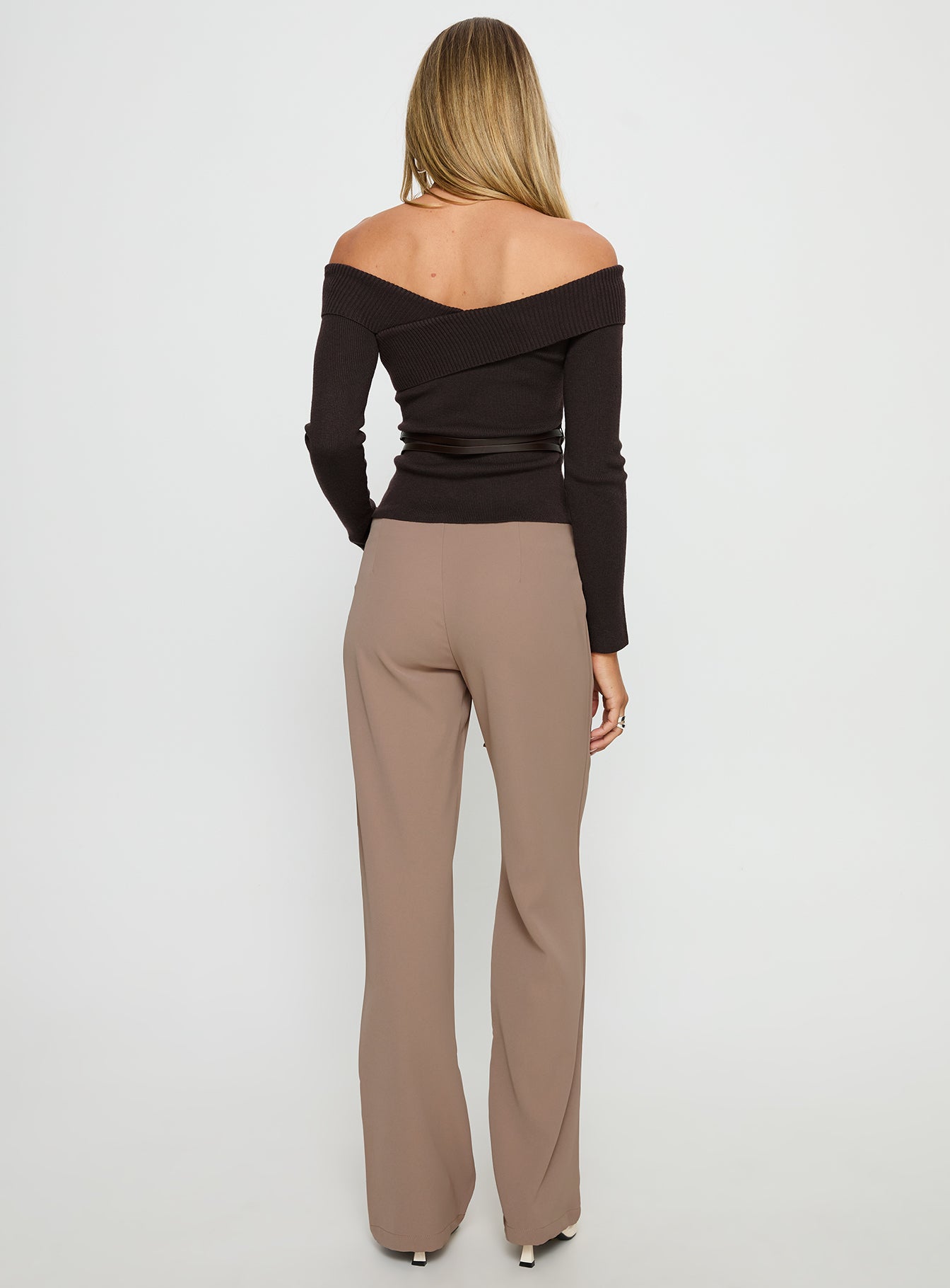 Narratives Wrap Tie Trouser Pant Taupe - Image 5