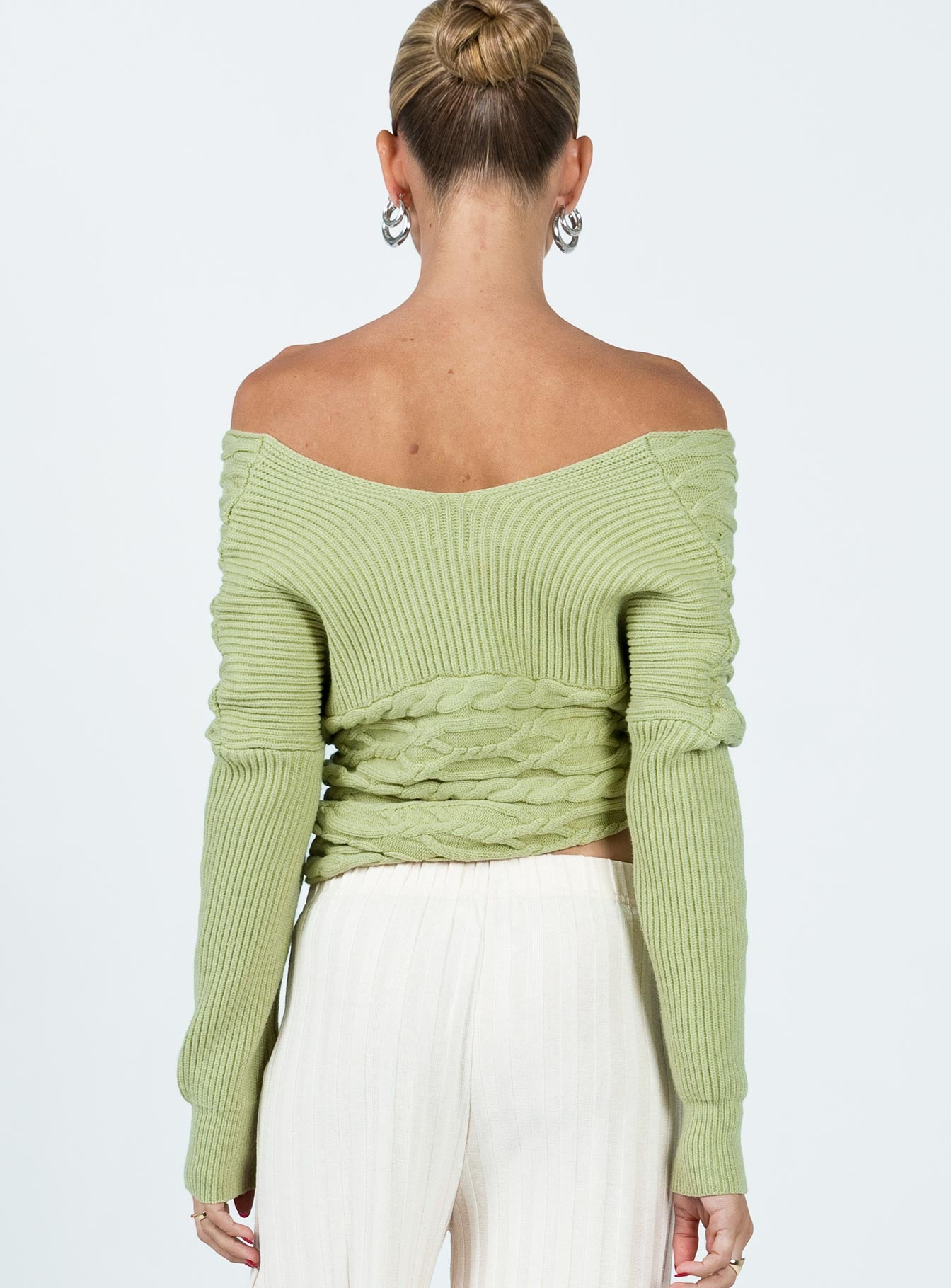 Tamas Wrap Front Sweater Sage - Image 5