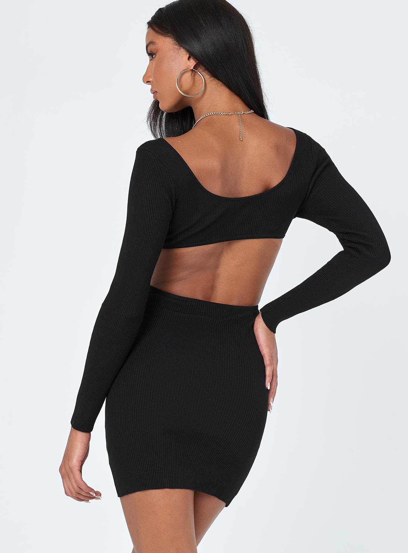 Lucia Cut Out Mini Dress Black - Image 5