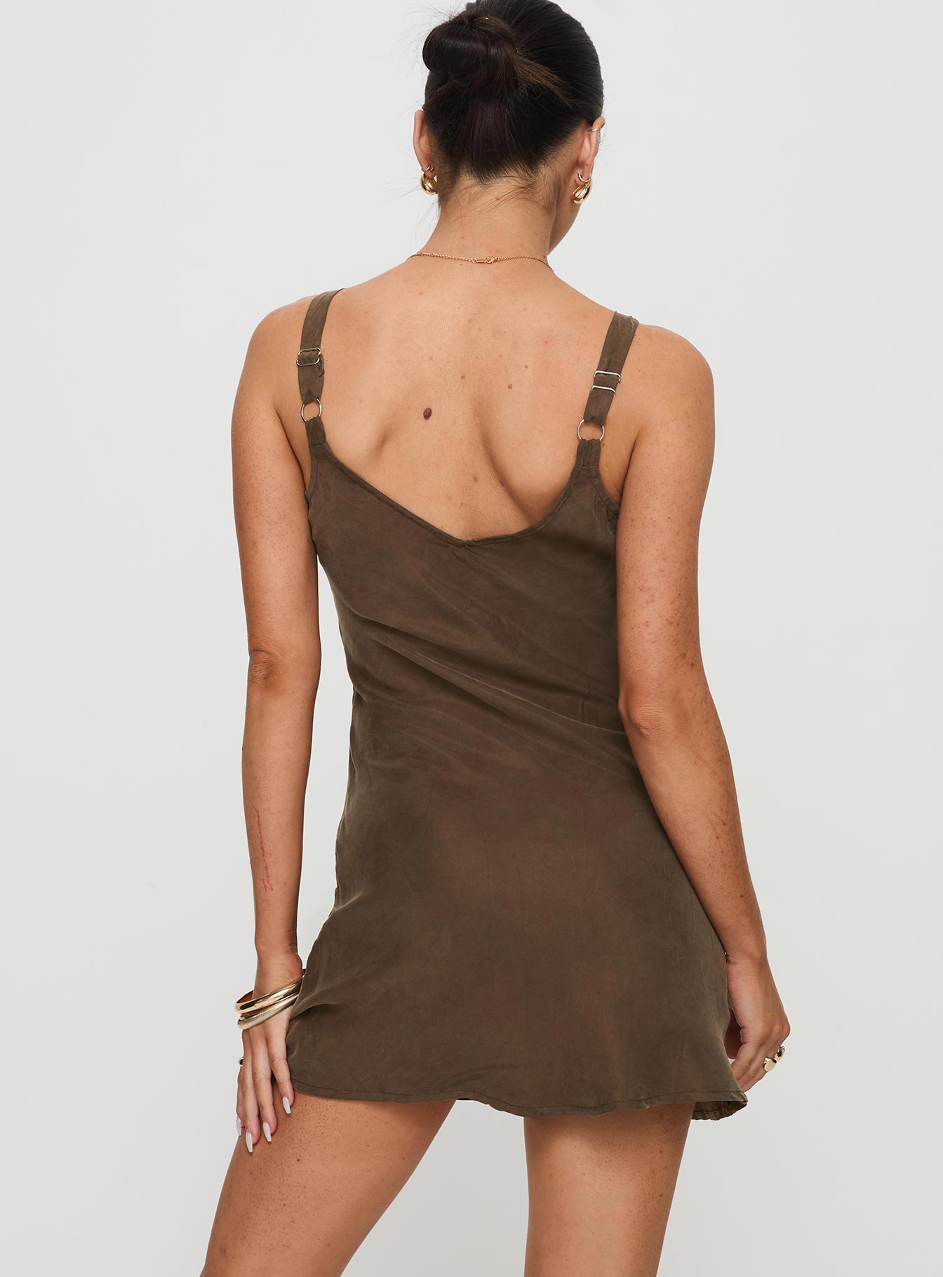 Laurette Mini Dress Brown - Image 4