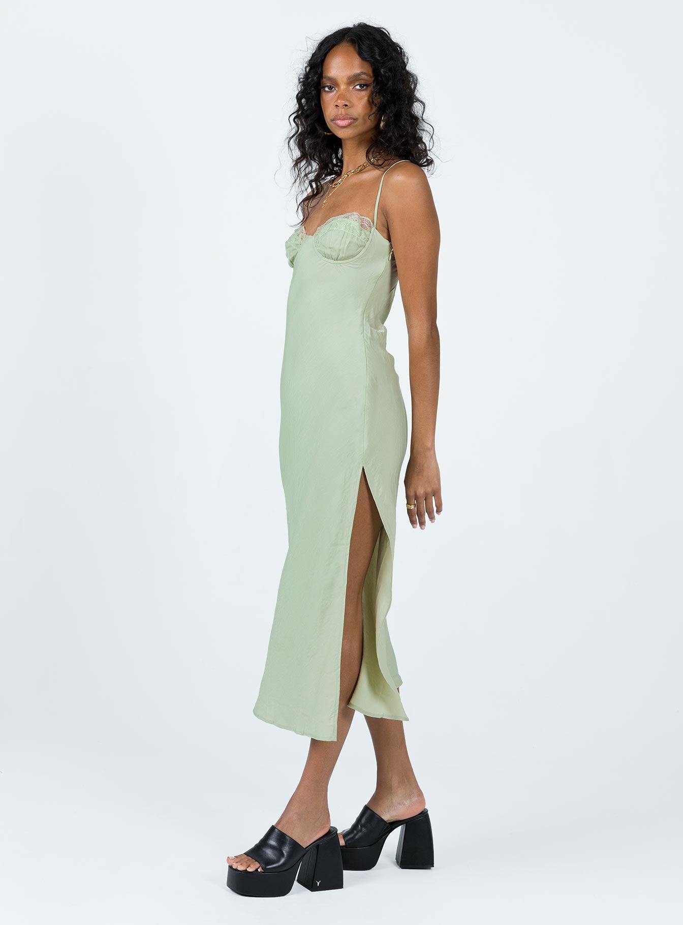Hazel Midi Dress Sage - Image 5