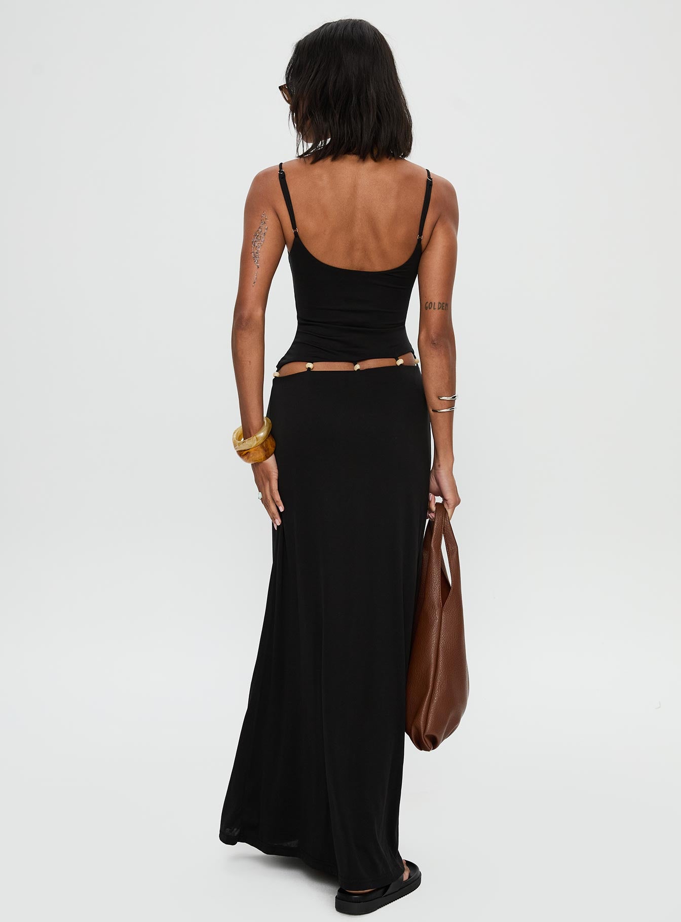 Allspice Beaded Maxi Dress Black - Image 5