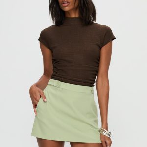 Hosier Twill Mini Skirt Green