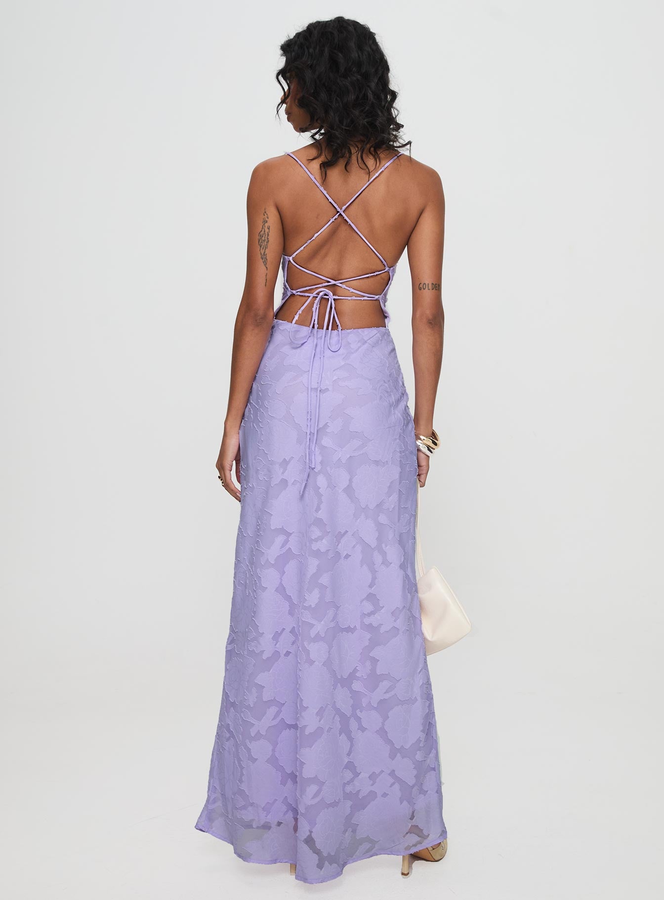 Celena Maxi Dress Lilac Burnout - Image 5