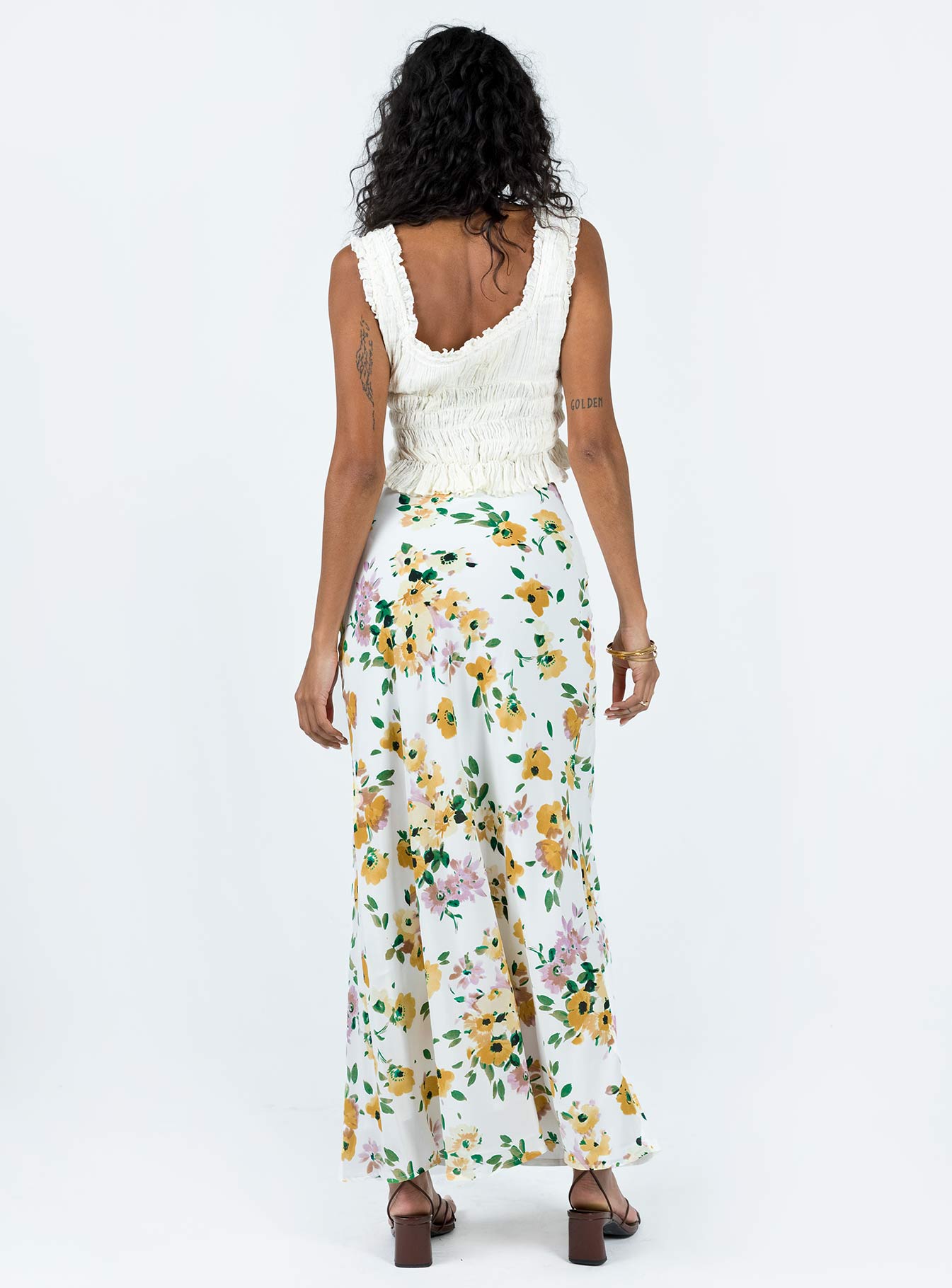 Thyme Maxi Skirt White Floral - Image 5