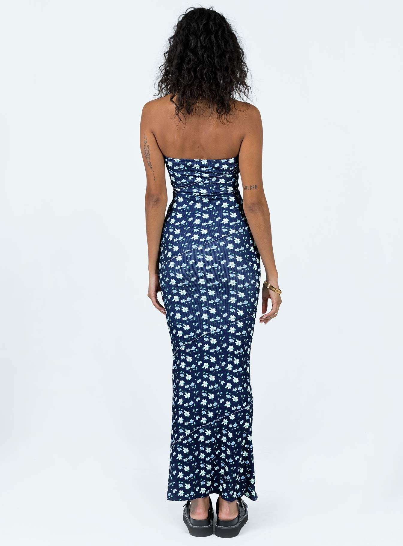 Oscar Midi Dress Navy Floral - Image 5