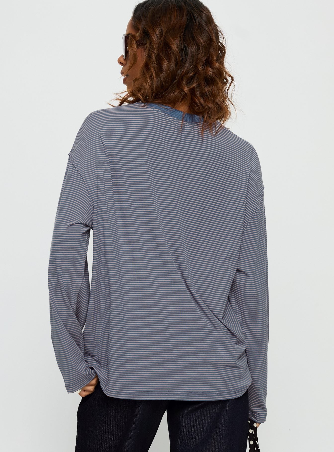 Avriana Long Sleeve Top Blue Stripe - Image 4