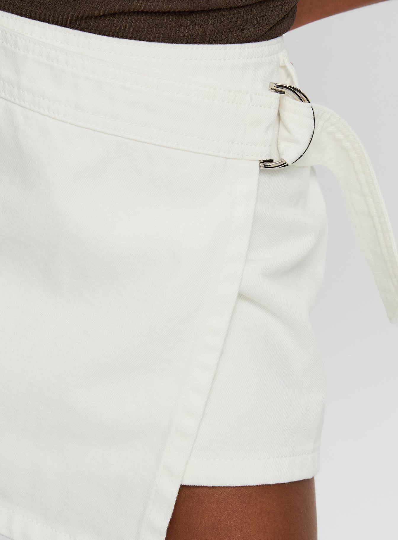 Elinora Wrap Mini Skirt White - Image 6