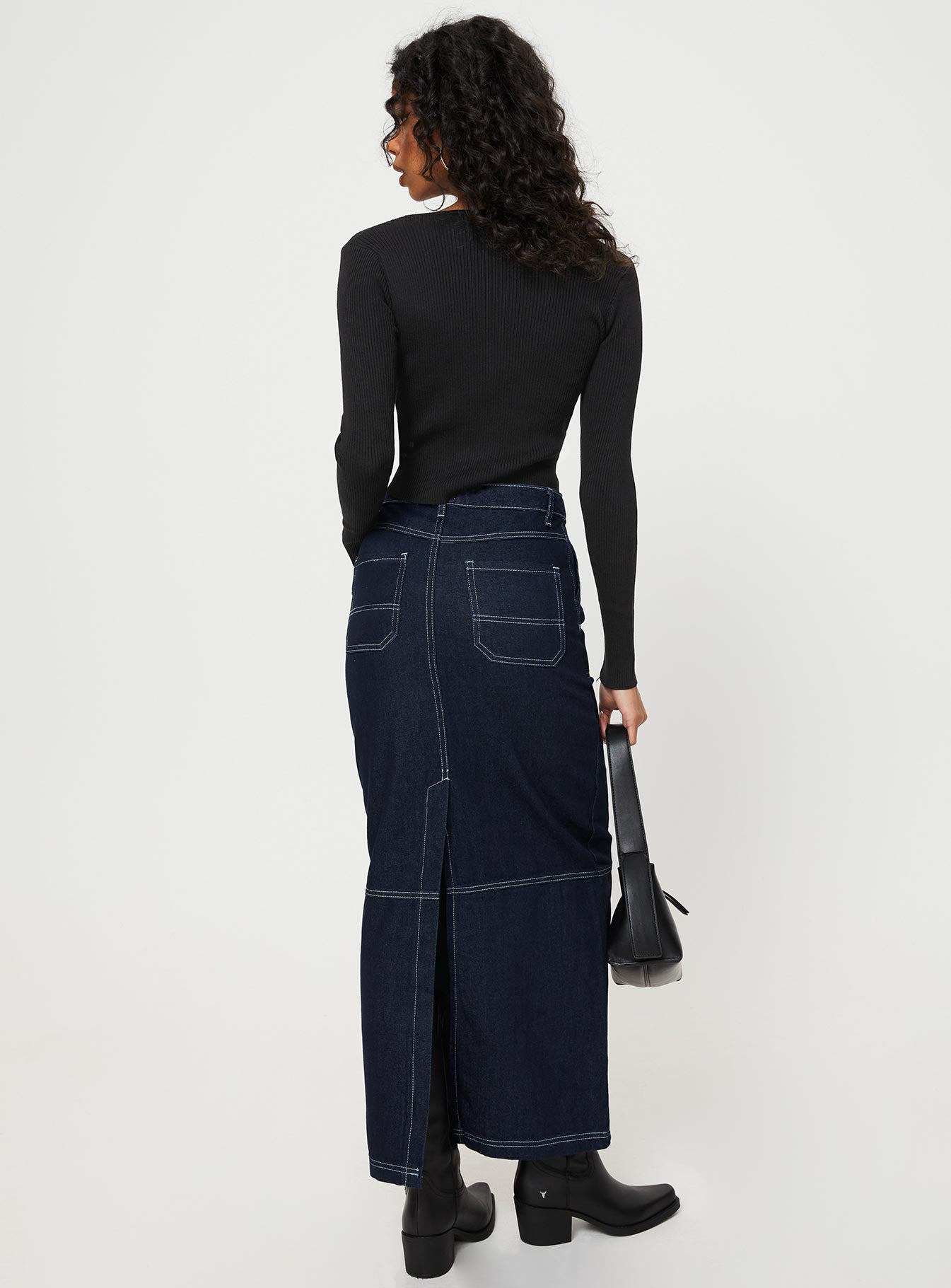Vine Maxi Skirt Blue - Image 5