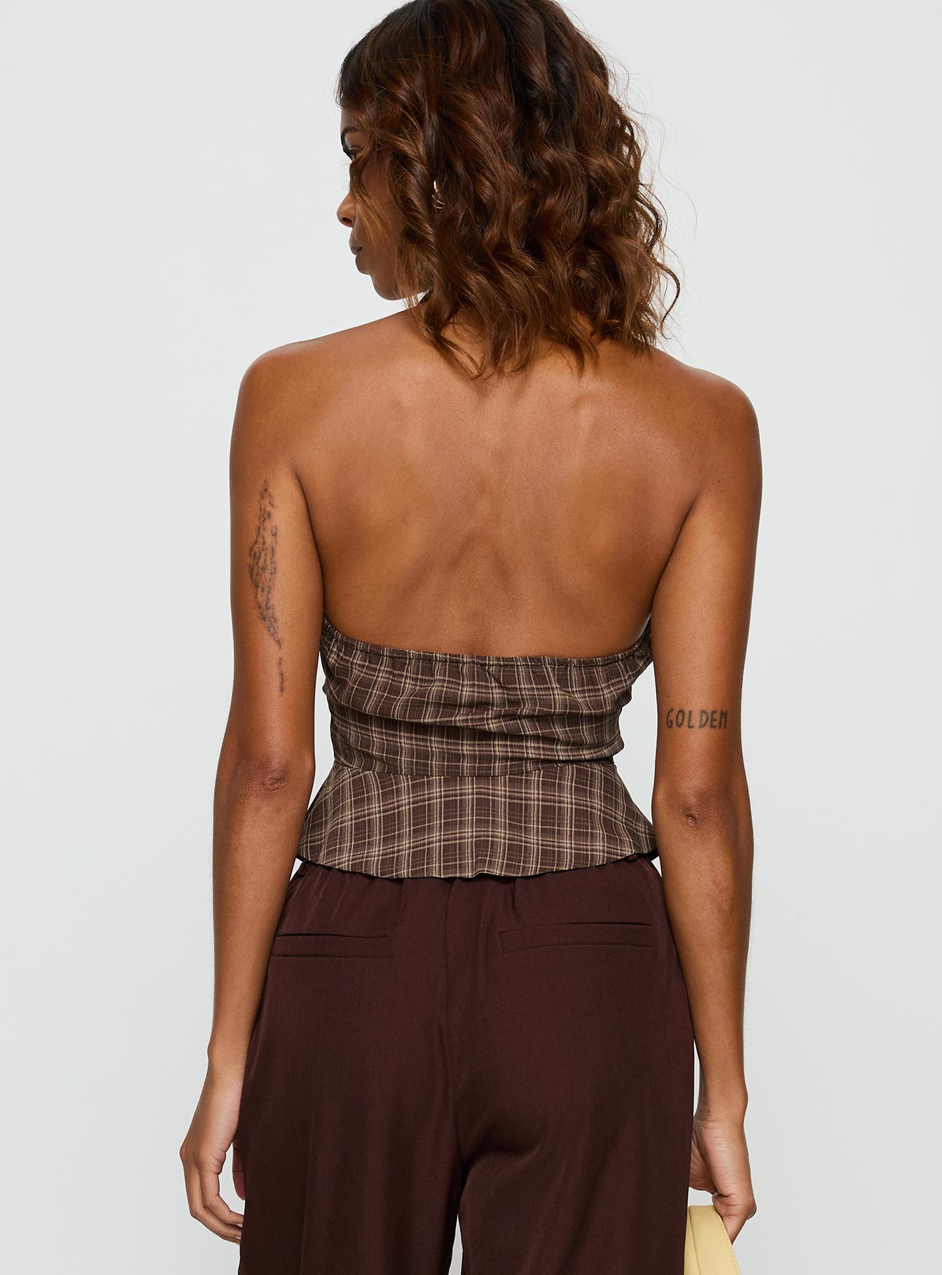 Pleasing Top Brown Check - Image 4