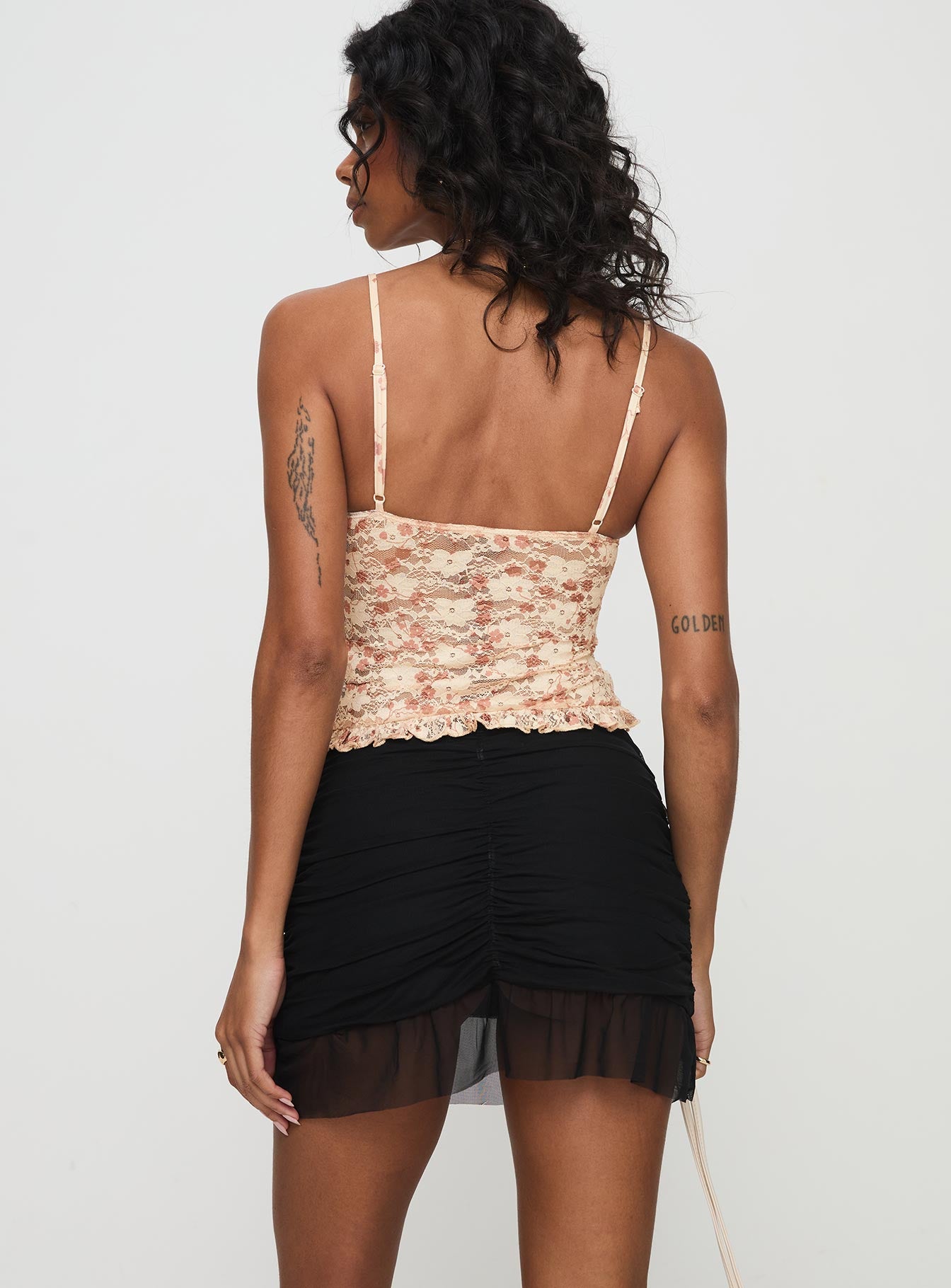 Nonsense Ruched Mini Skirt Black - Image 5